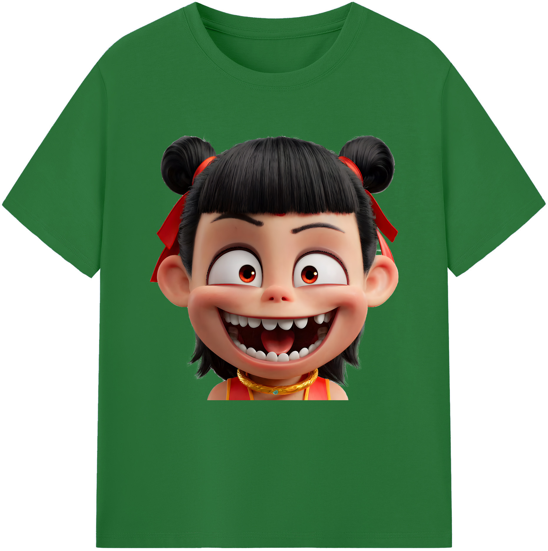 （画像用） Ne Zha 2 ナタ 魔童の大暴れ 綿100％半袖Tシャツ（フロントプリント）