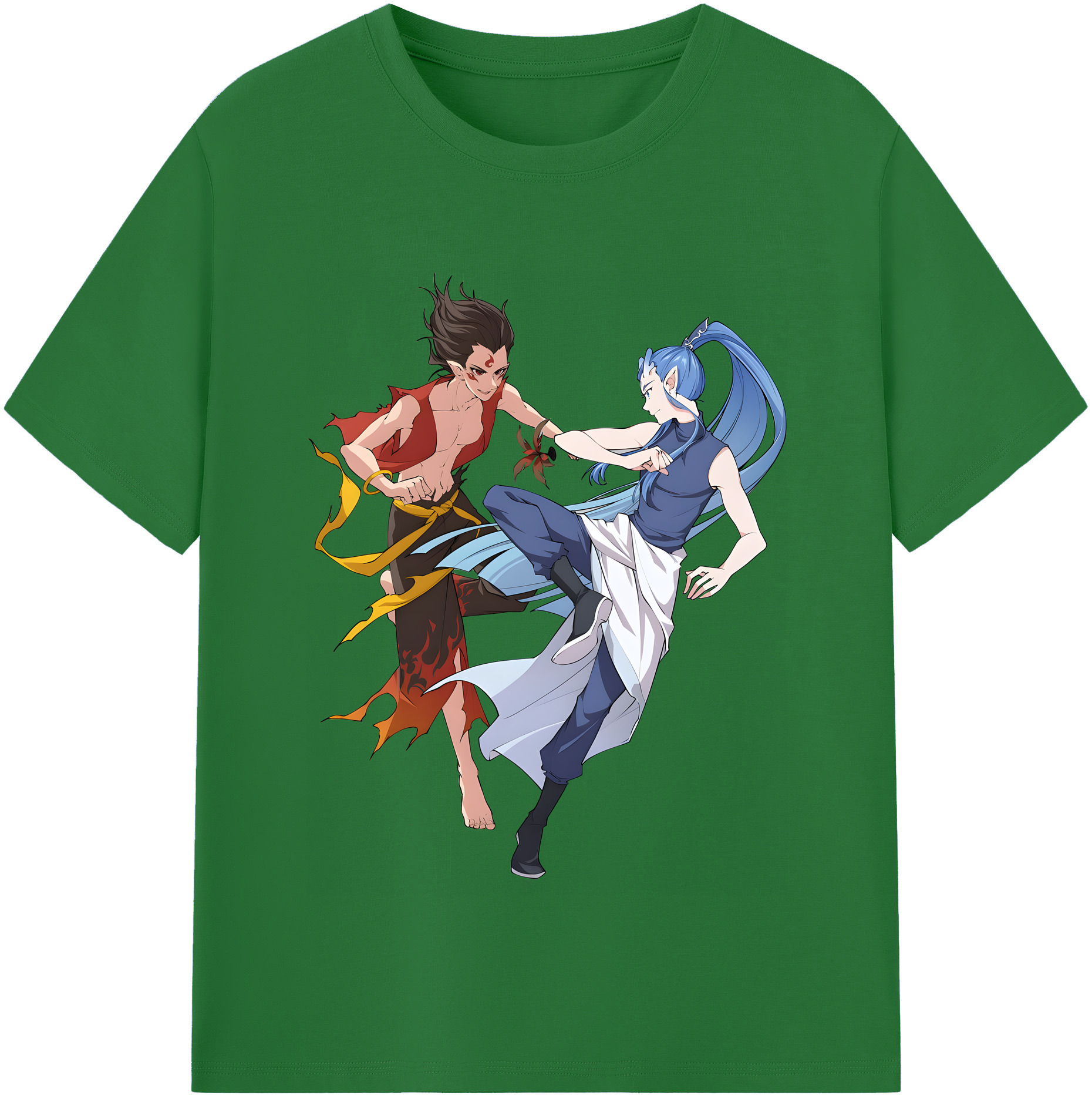 （画像用） Ne Zha 2 ナタ 魔童の大暴れ 綿100％半袖Tシャツ（フロントプリント）