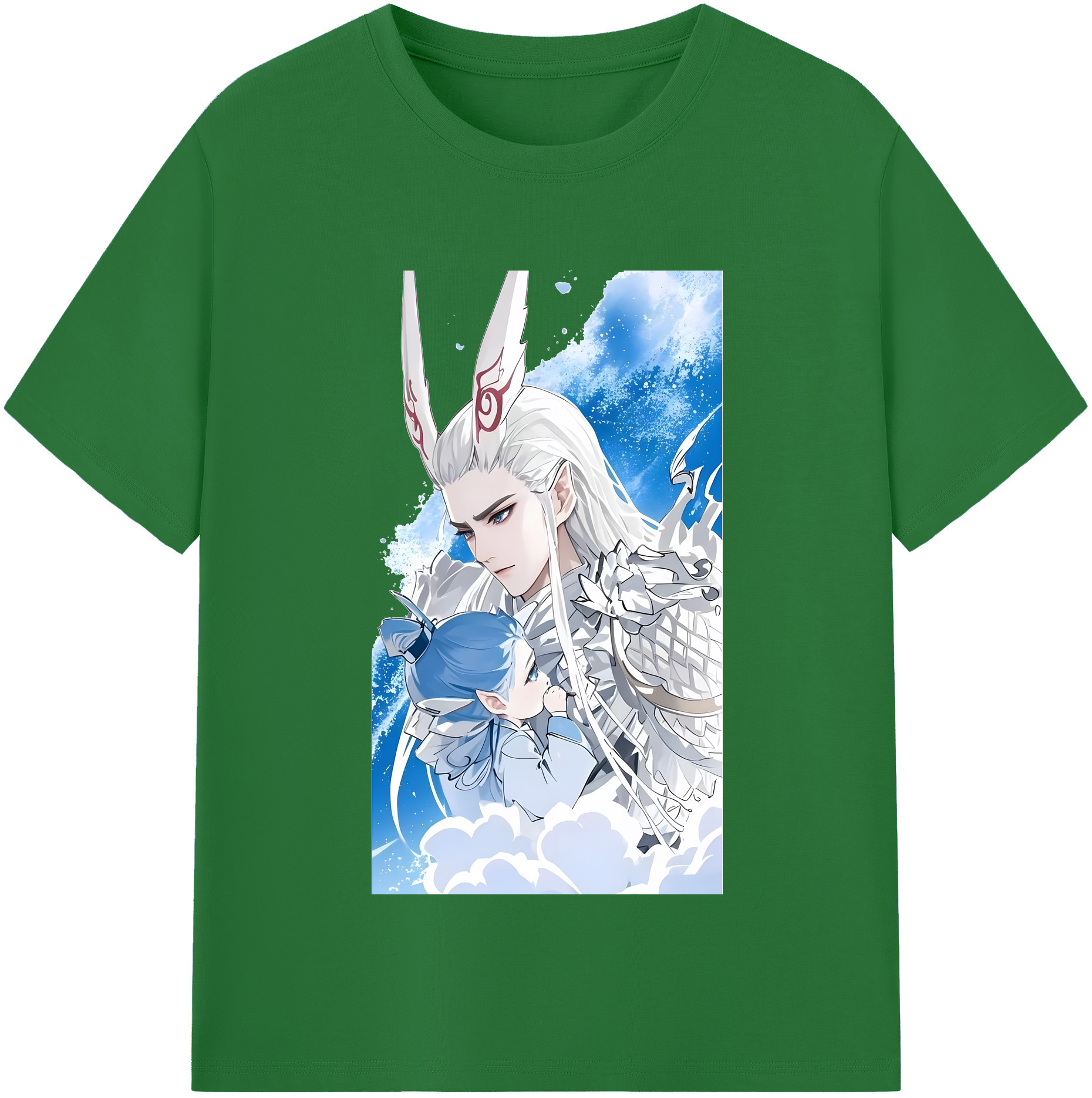 （画像用） Ne Zha 2 ナタ 魔童の大暴れ 綿100％半袖Tシャツ（フロントプリント）