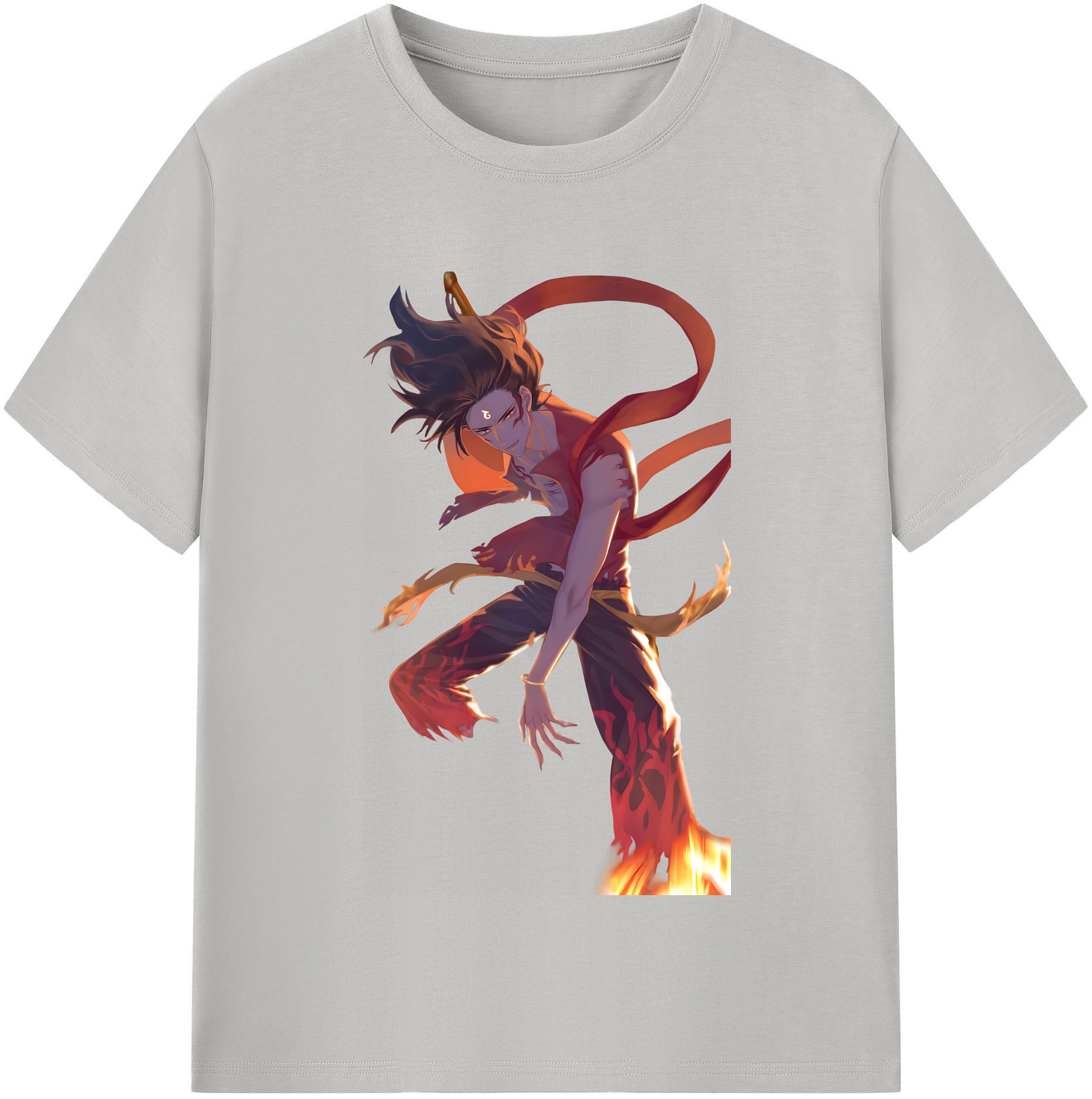 （画像用） Ne Zha 2 ナタ 魔童の大暴れ 綿100％半袖Tシャツ（フロントプリント）