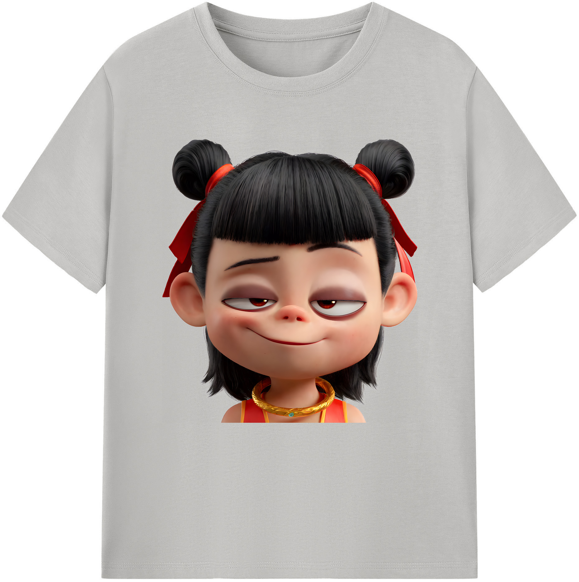 （画像用） Ne Zha 2 ナタ 魔童の大暴れ 綿100％半袖Tシャツ（フロントプリント）