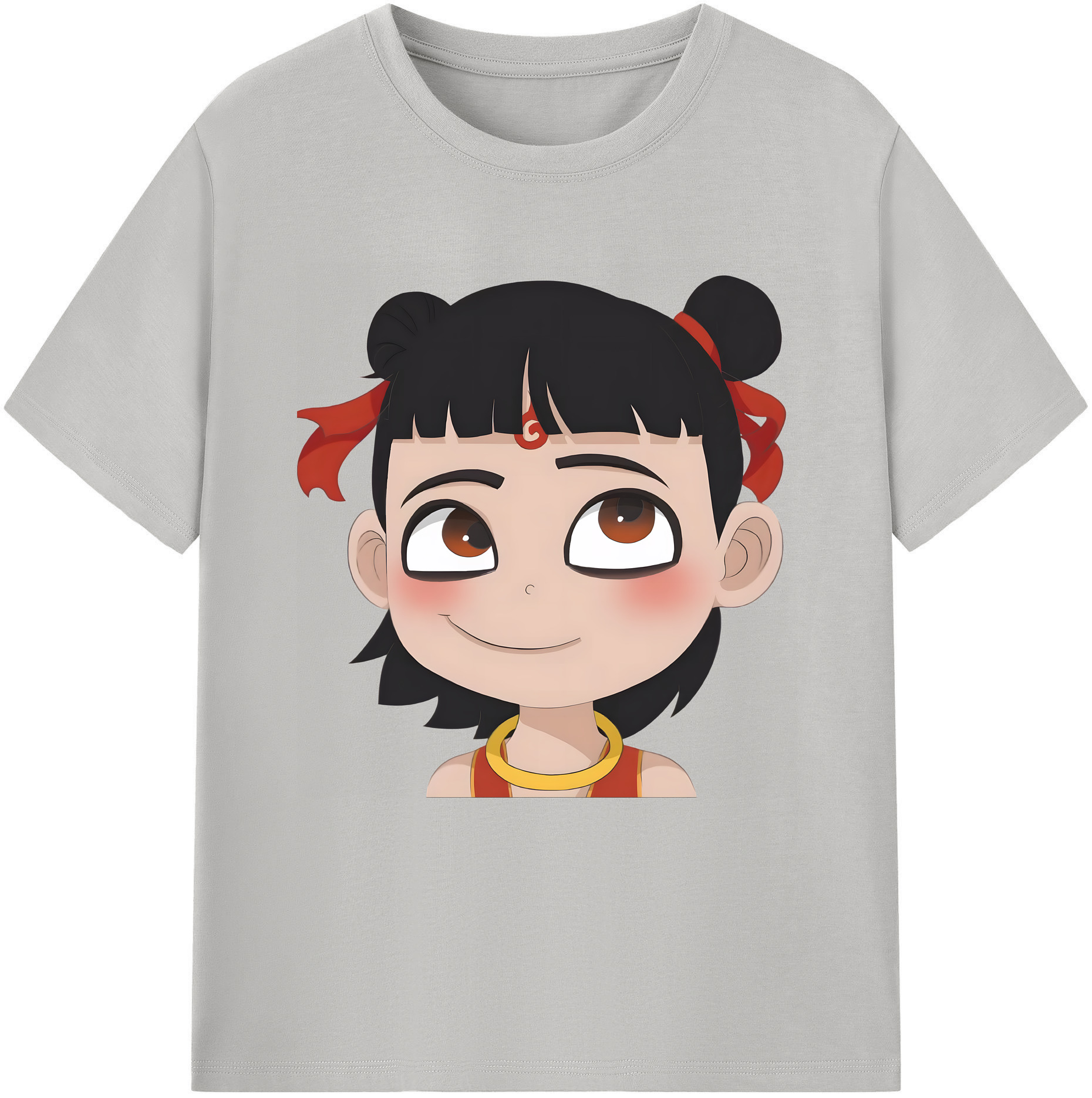（画像用） Ne Zha 2 ナタ 魔童の大暴れ 綿100％半袖Tシャツ（フロントプリント）