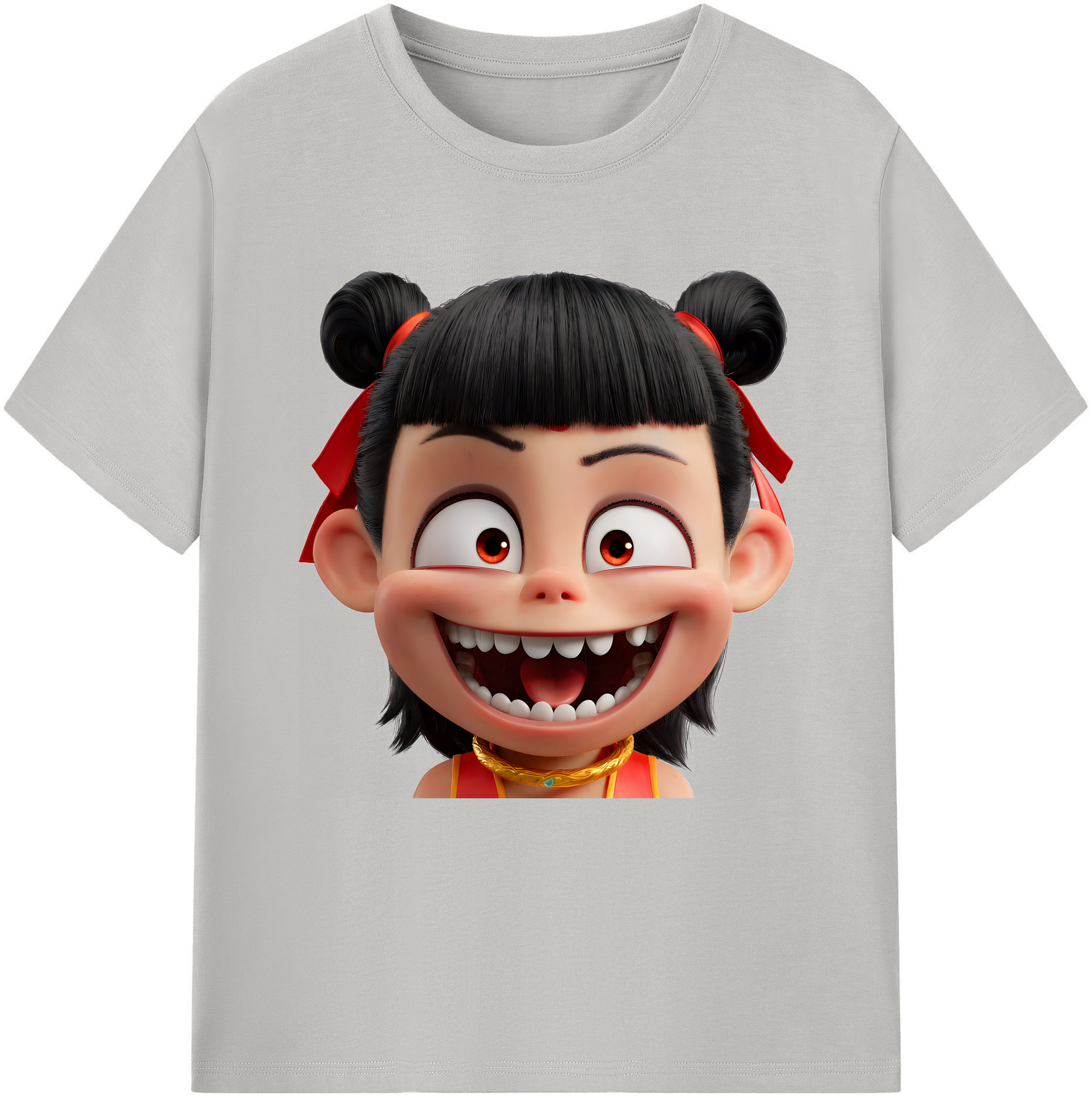 （画像用） Ne Zha 2 ナタ 魔童の大暴れ 綿100％半袖Tシャツ（フロントプリント）
