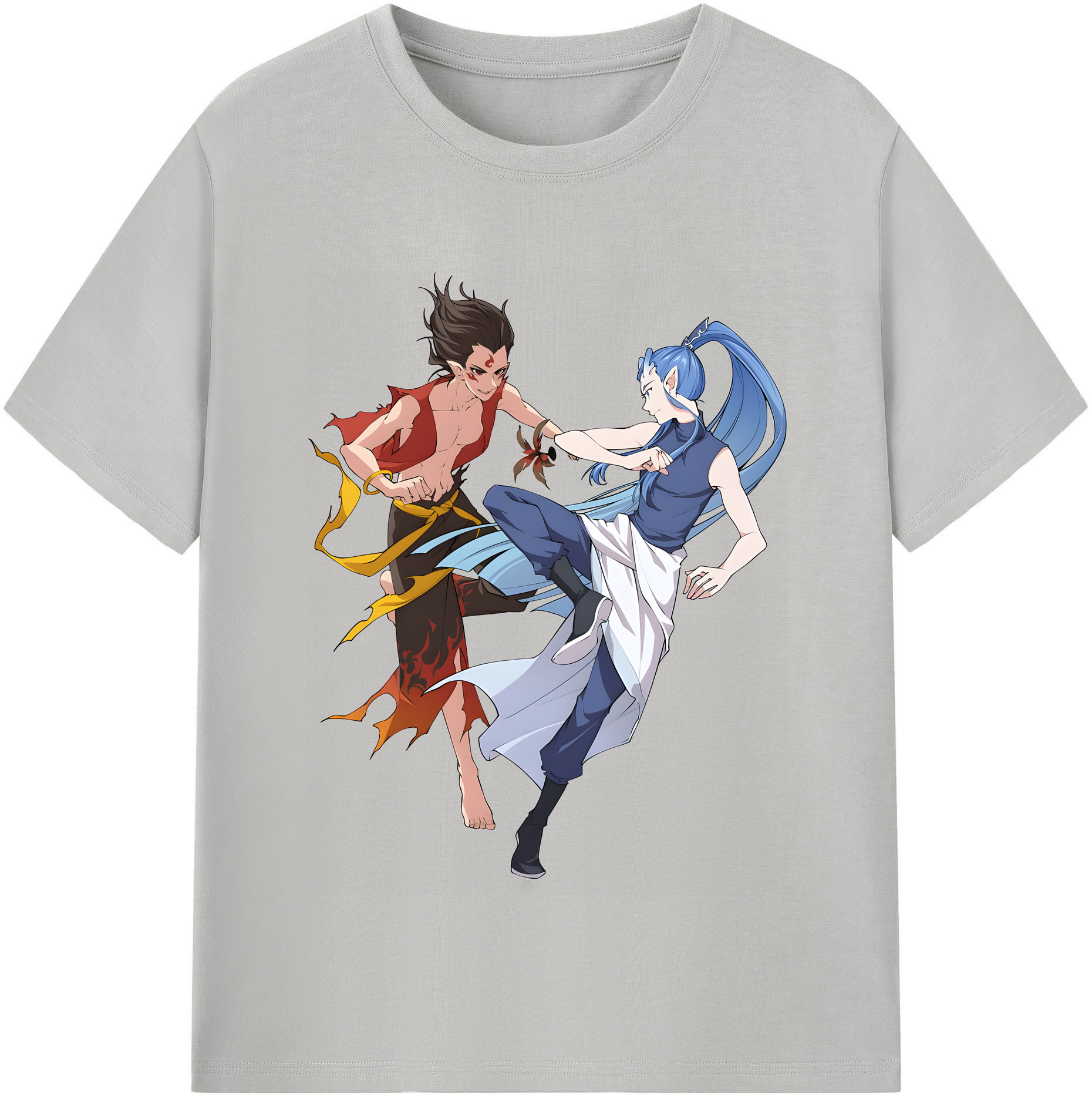 （画像用） Ne Zha 2 ナタ 魔童の大暴れ 綿100％半袖Tシャツ（フロントプリント）