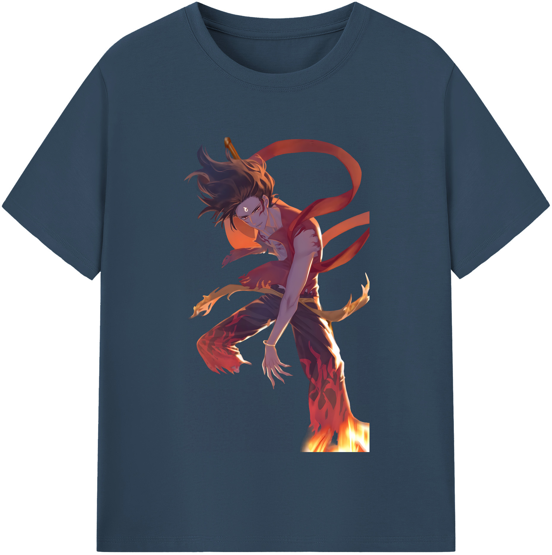 （画像用） Ne Zha 2 ナタ 魔童の大暴れ 綿100％半袖Tシャツ（フロントプリント）