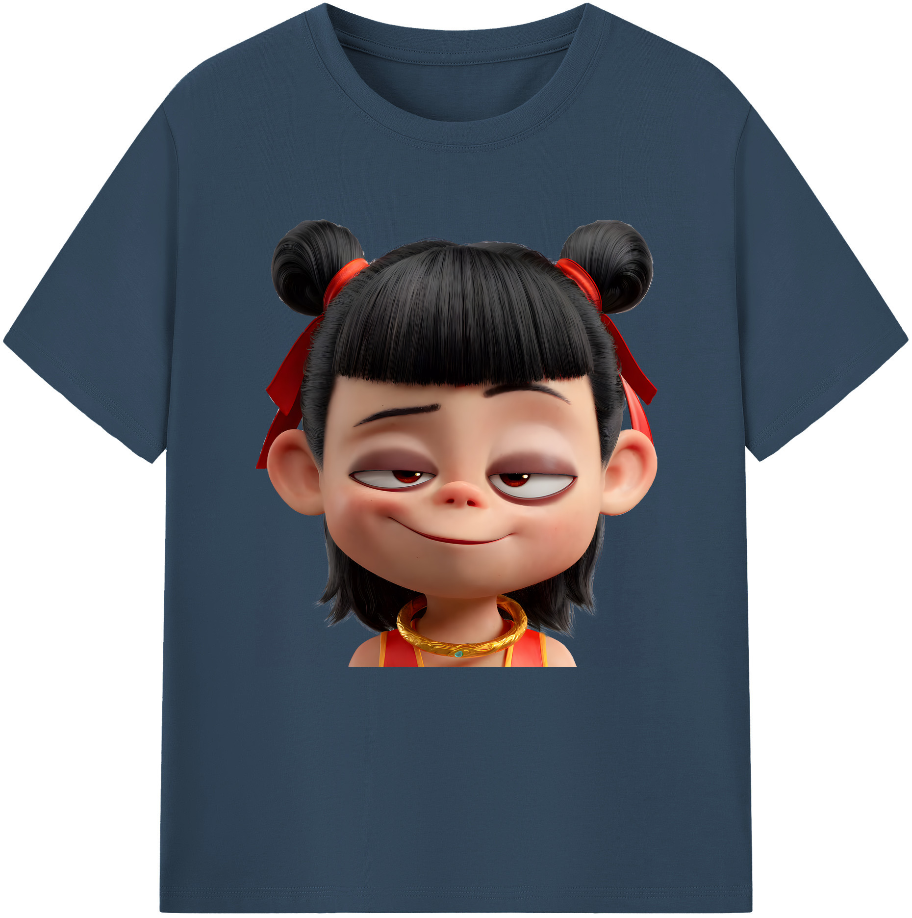 （画像用） Ne Zha 2 ナタ 魔童の大暴れ 綿100％半袖Tシャツ（フロントプリント）