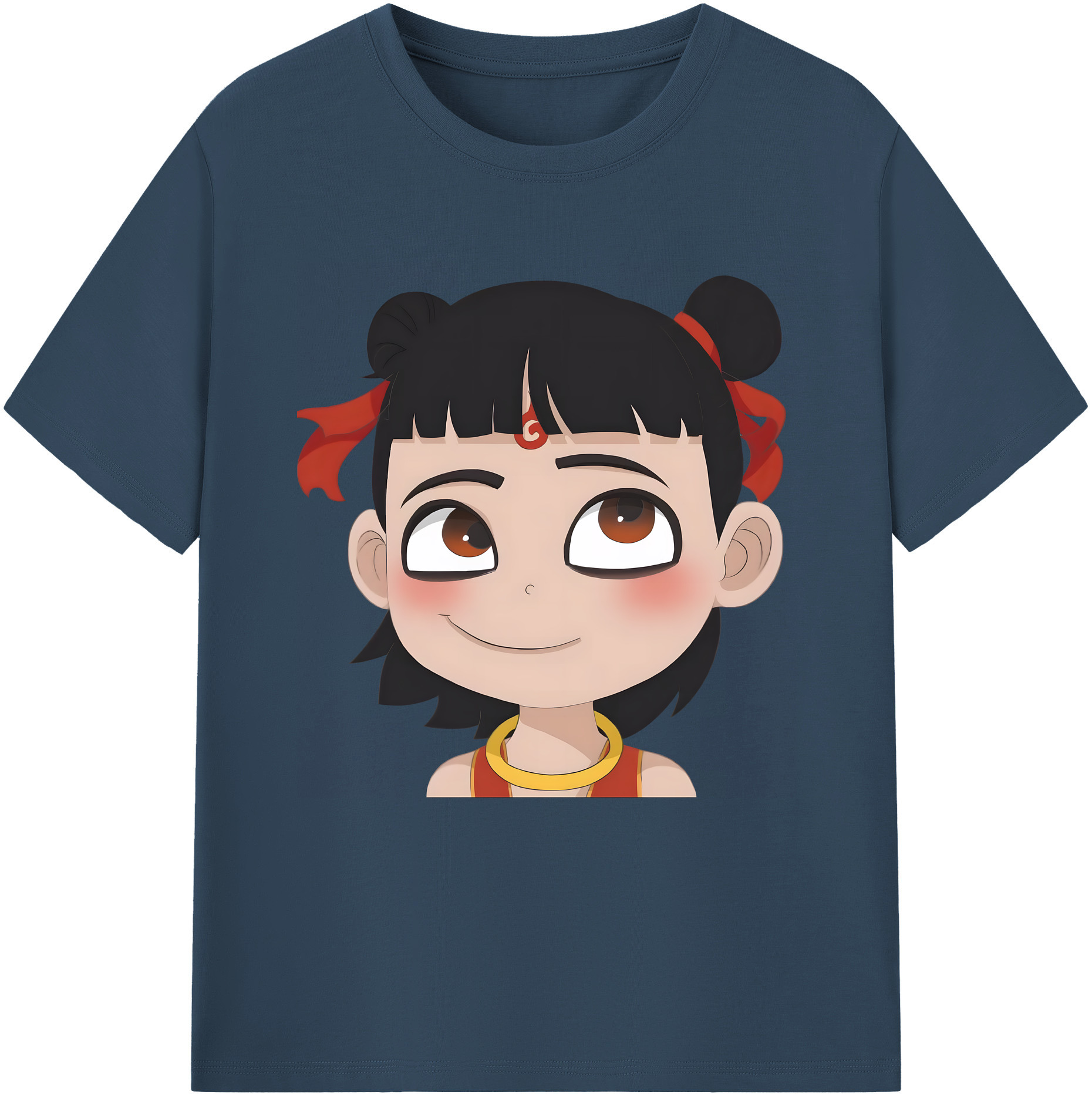 （画像用） Ne Zha 2 ナタ 魔童の大暴れ 綿100％半袖Tシャツ（フロントプリント）