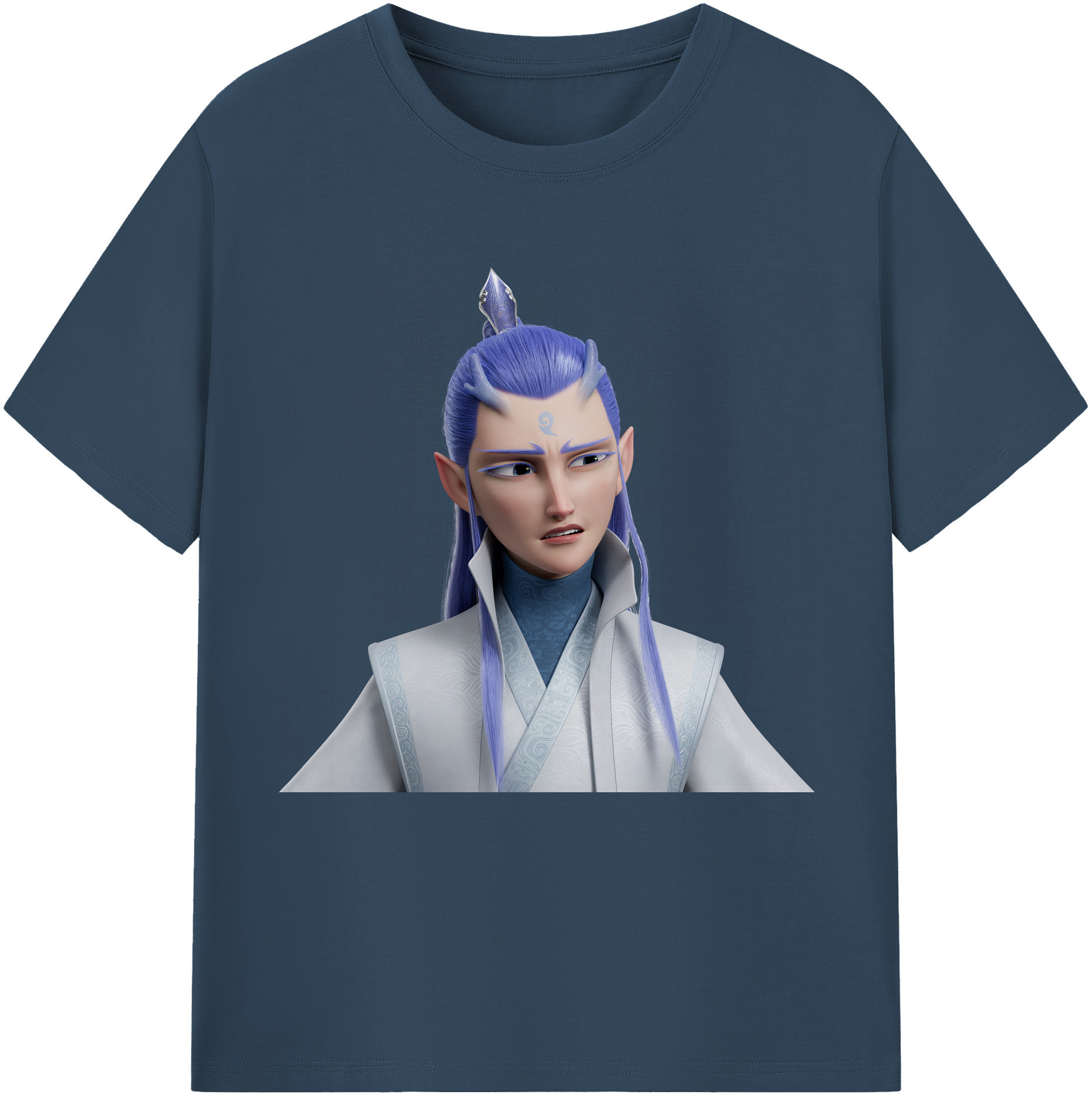 （画像用） Ne Zha 2 ナタ 魔童の大暴れ 綿100％半袖Tシャツ（フロントプリント）