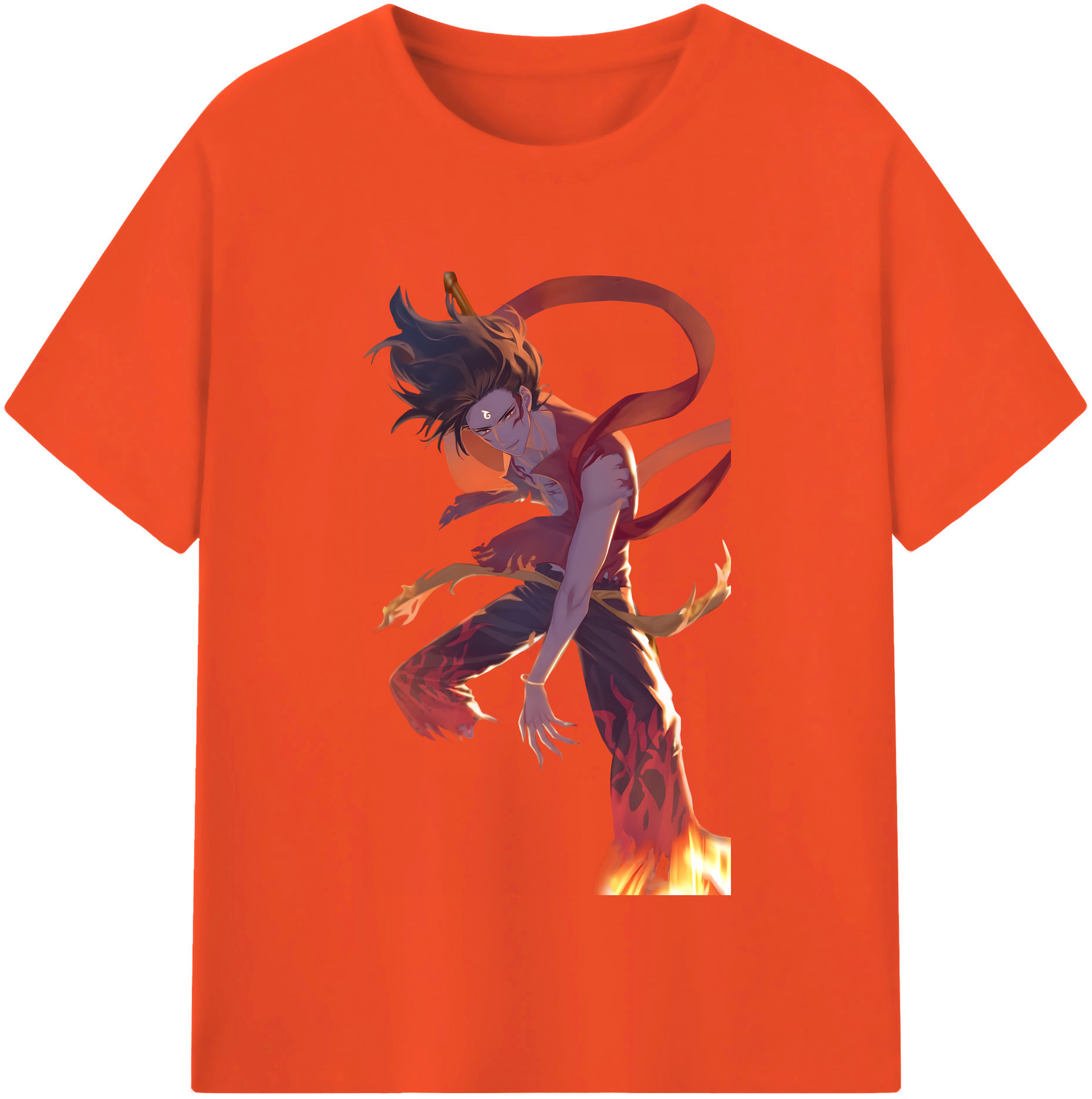 （画像用） Ne Zha 2 ナタ 魔童の大暴れ 綿100％半袖Tシャツ（フロントプリント）