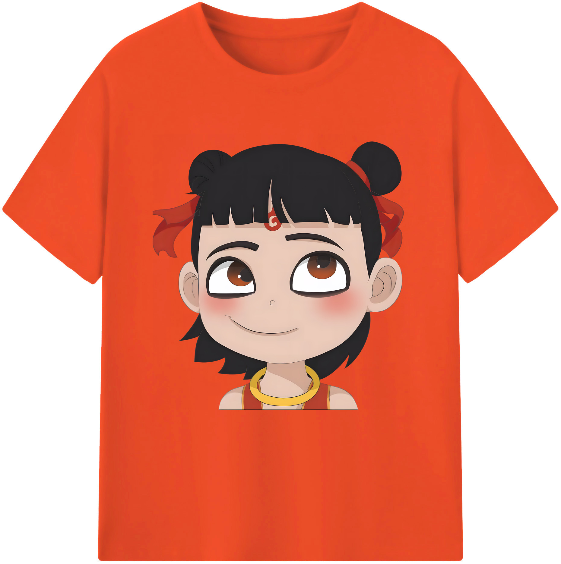 （画像用） Ne Zha 2 ナタ 魔童の大暴れ 綿100％半袖Tシャツ（フロントプリント）