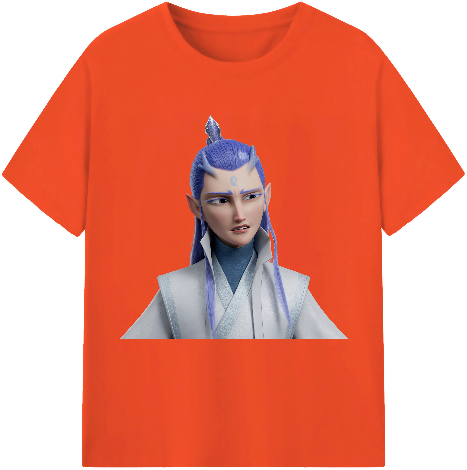 （画像用） Ne Zha 2 ナタ 魔童の大暴れ 綿100％半袖Tシャツ（フロントプリント）