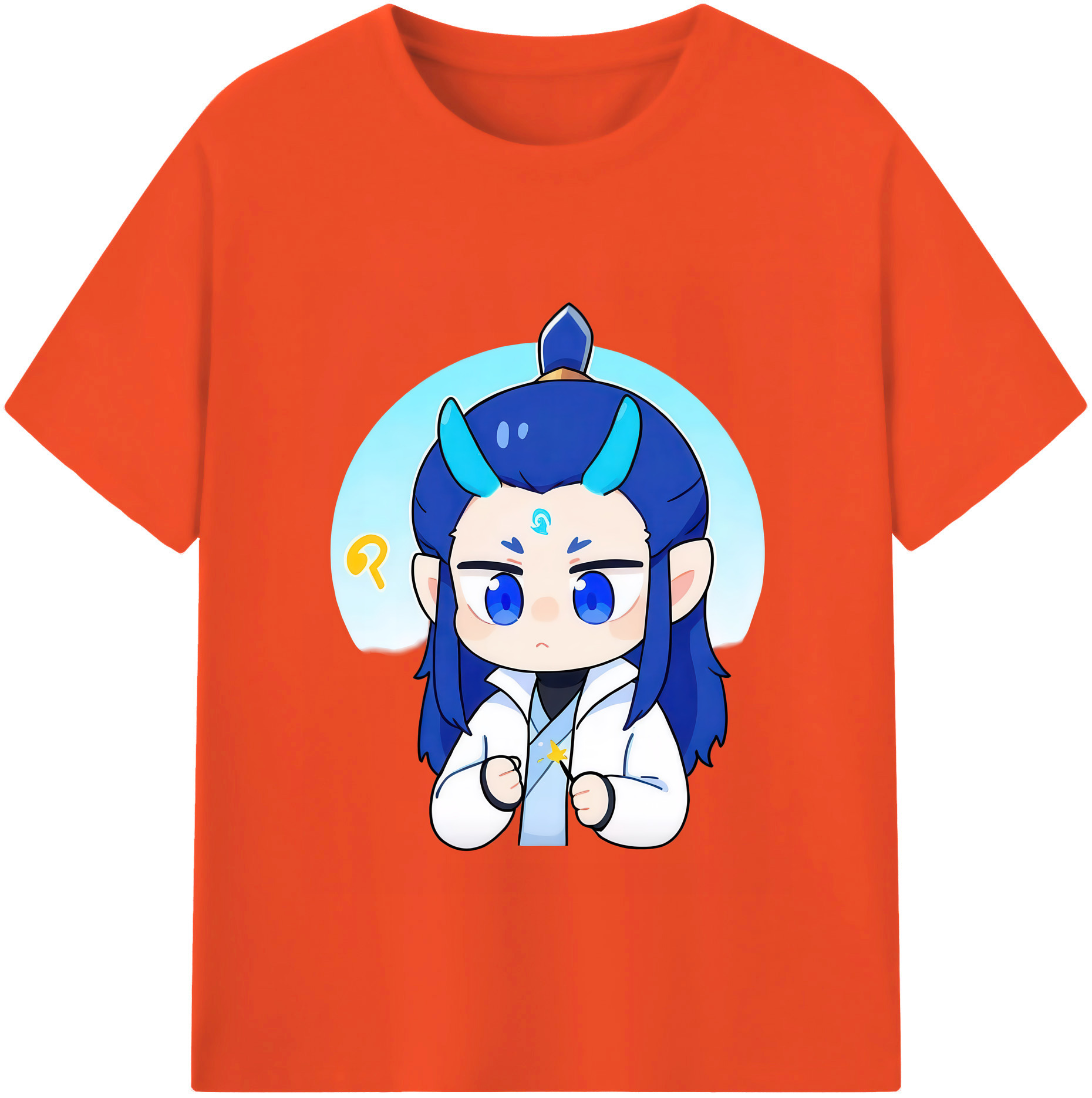 （画像用） Ne Zha 2 ナタ 魔童の大暴れ 綿100％半袖Tシャツ（フロントプリント）