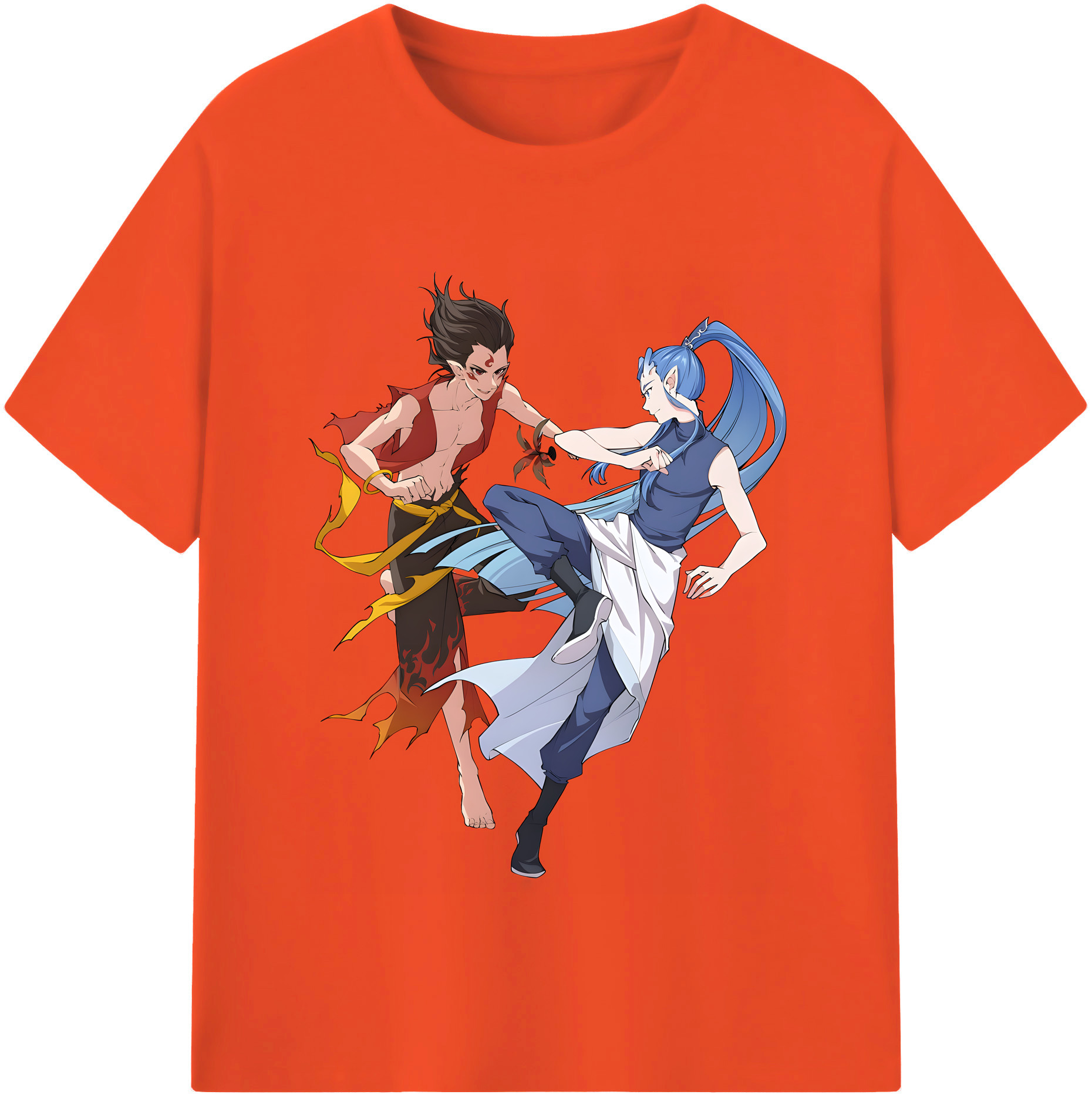 （画像用） Ne Zha 2 ナタ 魔童の大暴れ 綿100％半袖Tシャツ（フロントプリント）