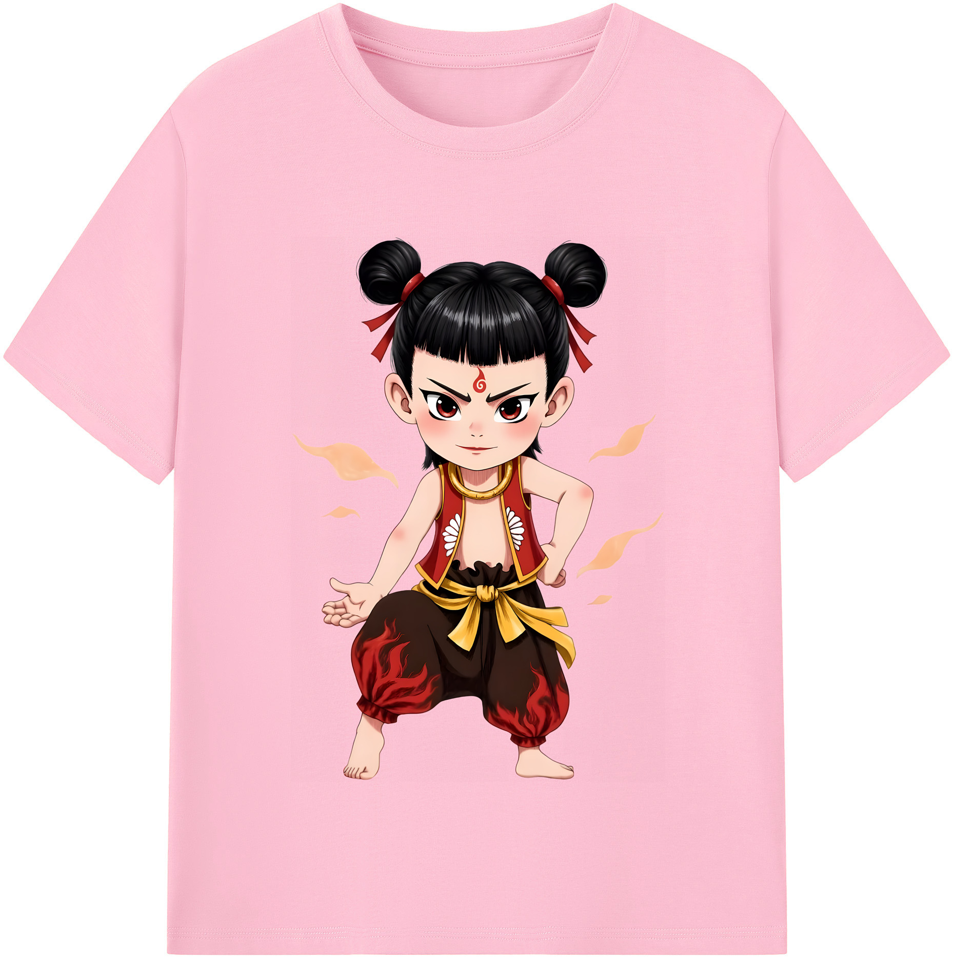 （画像用） Ne Zha 2 ナタ 魔童の大暴れ 綿100％半袖Tシャツ（フロントプリント）