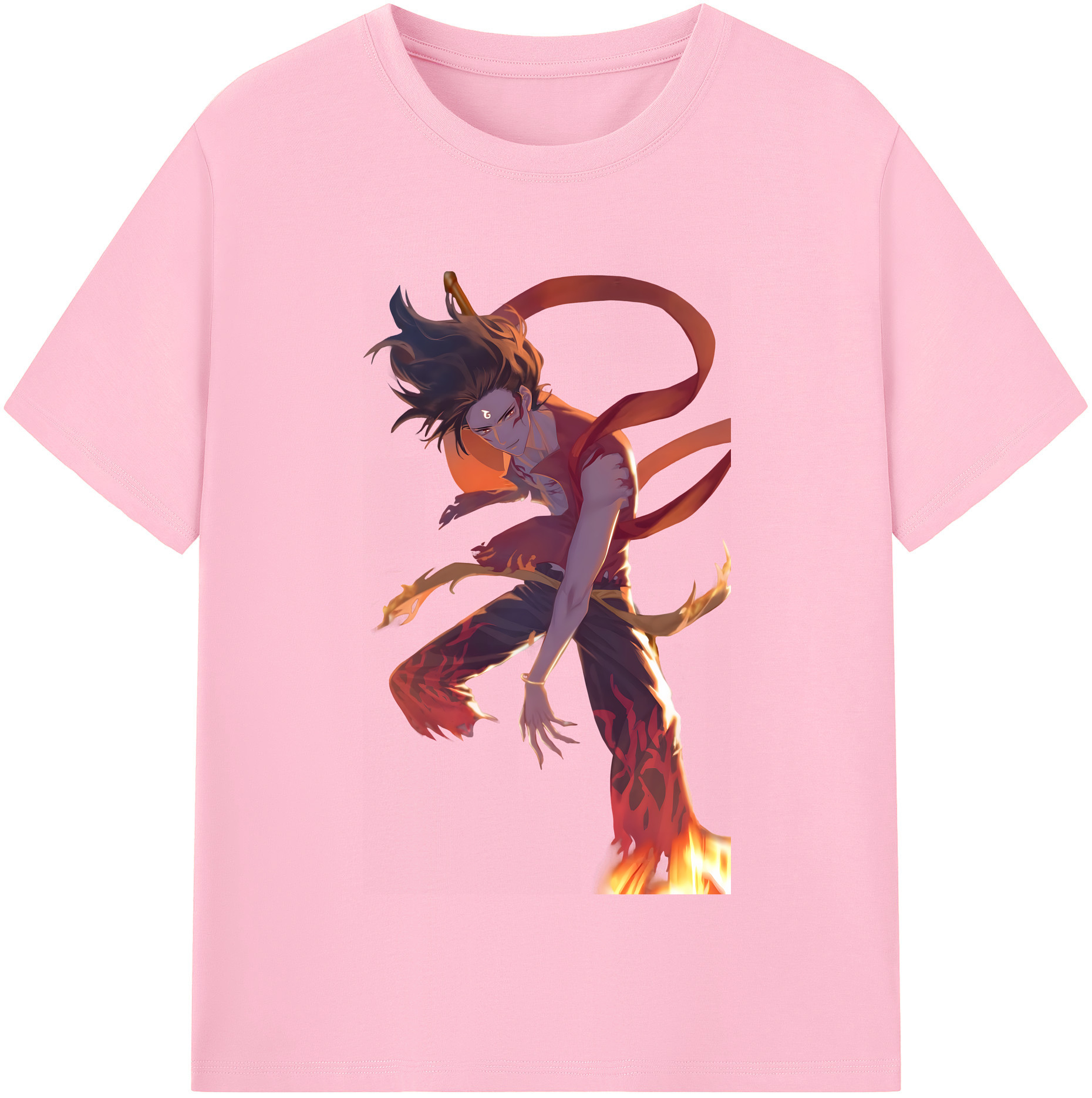 （画像用） Ne Zha 2 ナタ 魔童の大暴れ 綿100％半袖Tシャツ（フロントプリント）