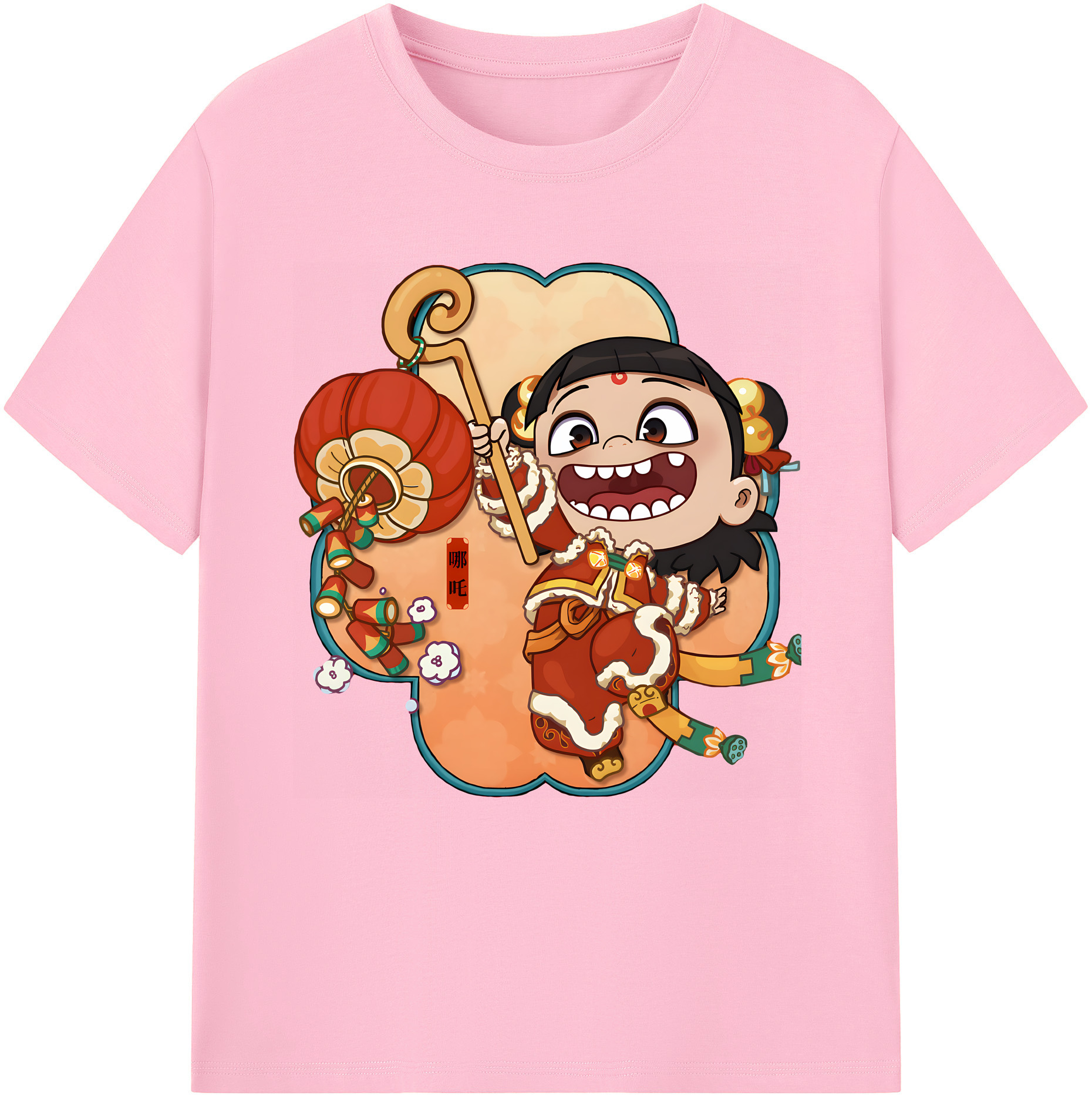 （画像用） Ne Zha 2 ナタ 魔童の大暴れ 綿100％半袖Tシャツ（フロントプリント）