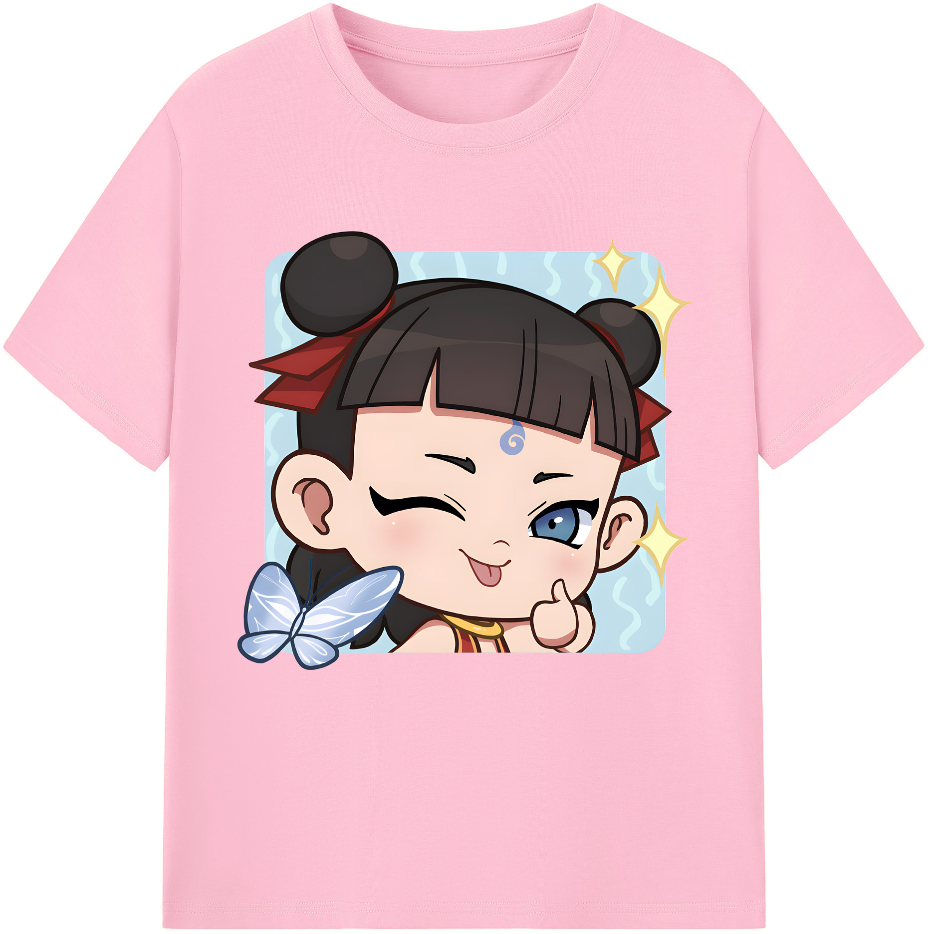 （画像用） Ne Zha 2 ナタ 魔童の大暴れ 綿100％半袖Tシャツ（フロントプリント）