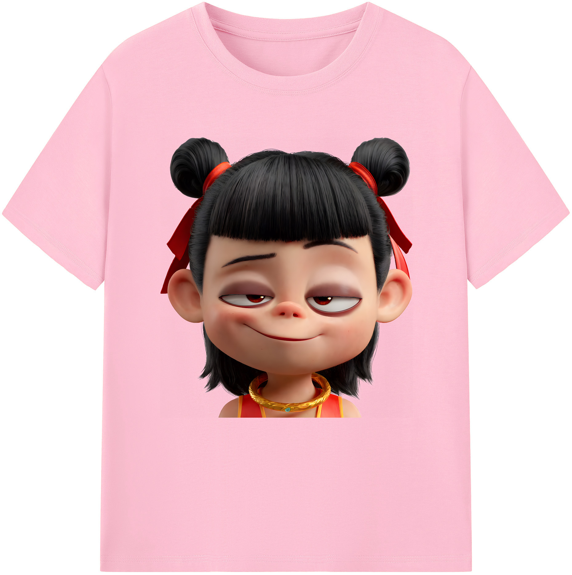（画像用） Ne Zha 2 ナタ 魔童の大暴れ 綿100％半袖Tシャツ（フロントプリント）