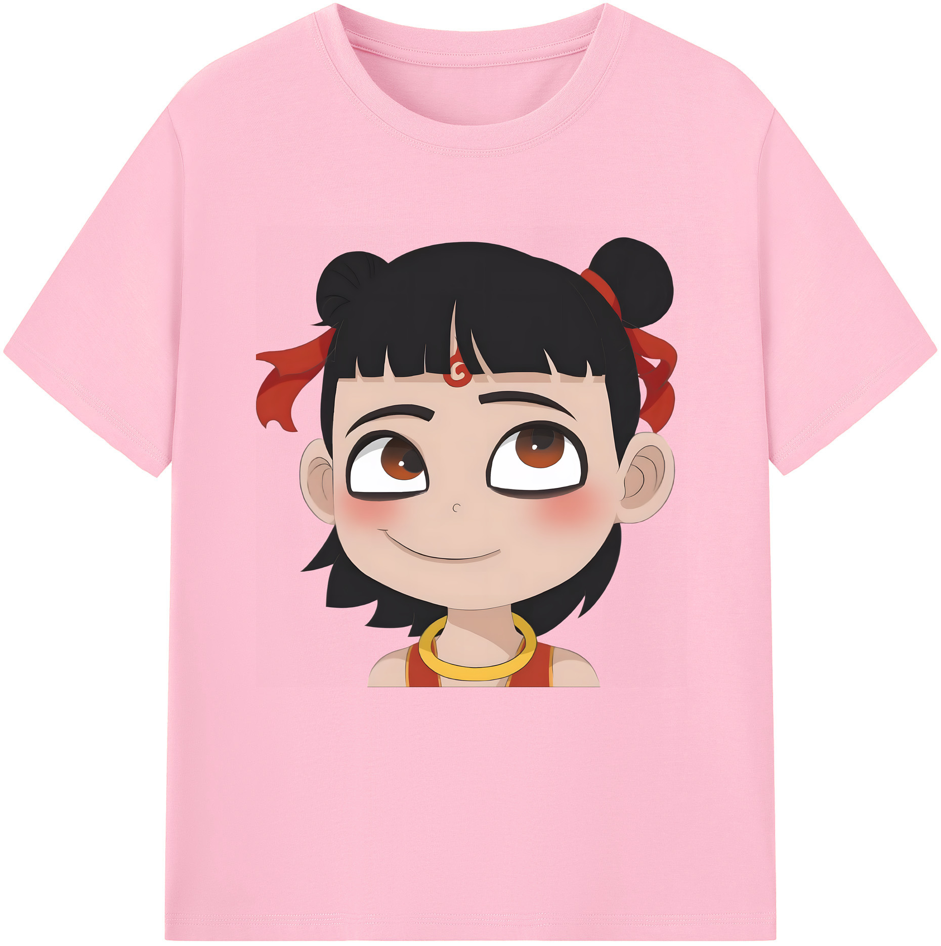 （画像用） Ne Zha 2 ナタ 魔童の大暴れ 綿100％半袖Tシャツ（フロントプリント）