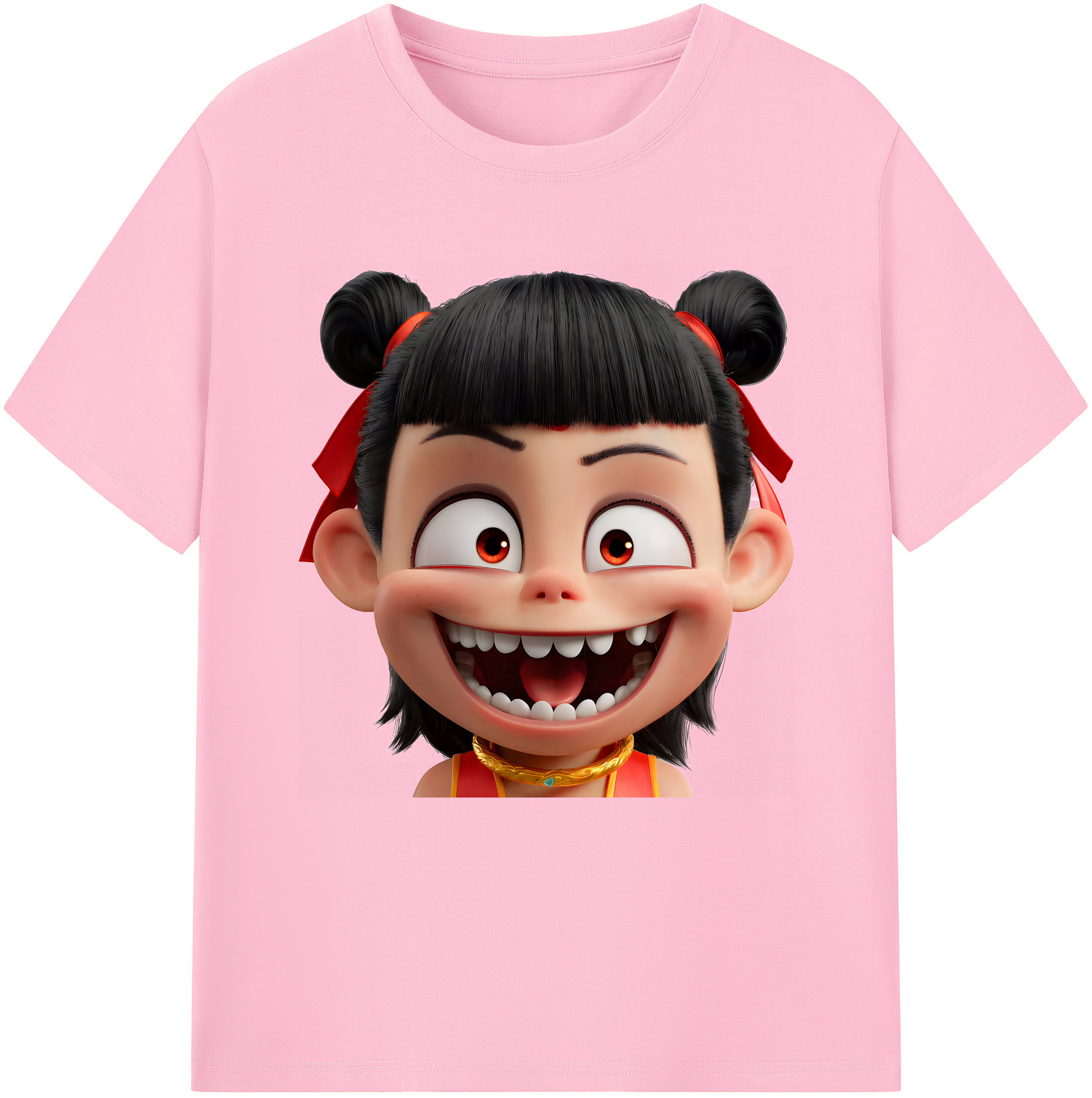 （画像用） Ne Zha 2 ナタ 魔童の大暴れ 綿100％半袖Tシャツ（フロントプリント）