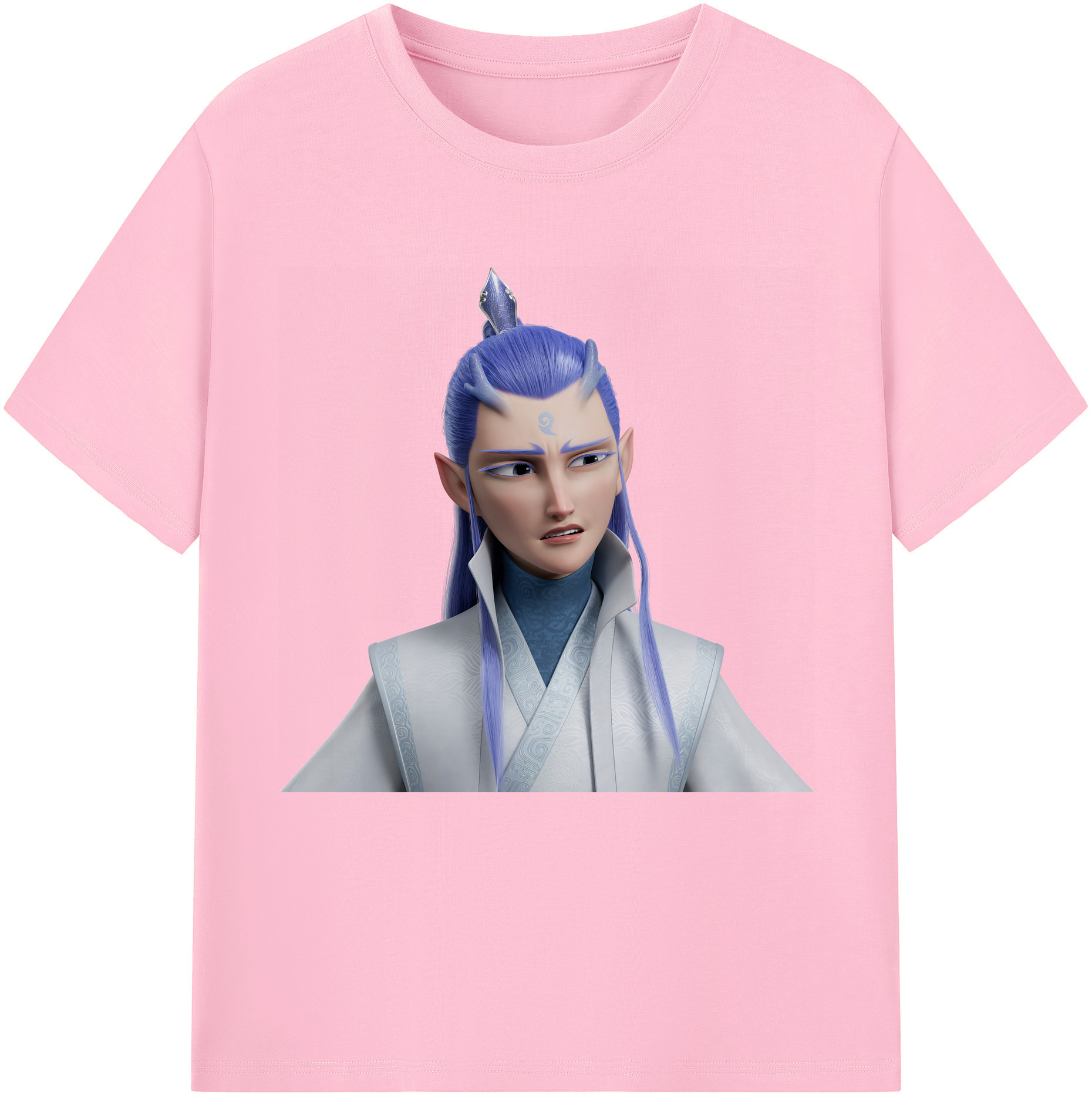 （画像用） Ne Zha 2 ナタ 魔童の大暴れ 綿100％半袖Tシャツ（フロントプリント）