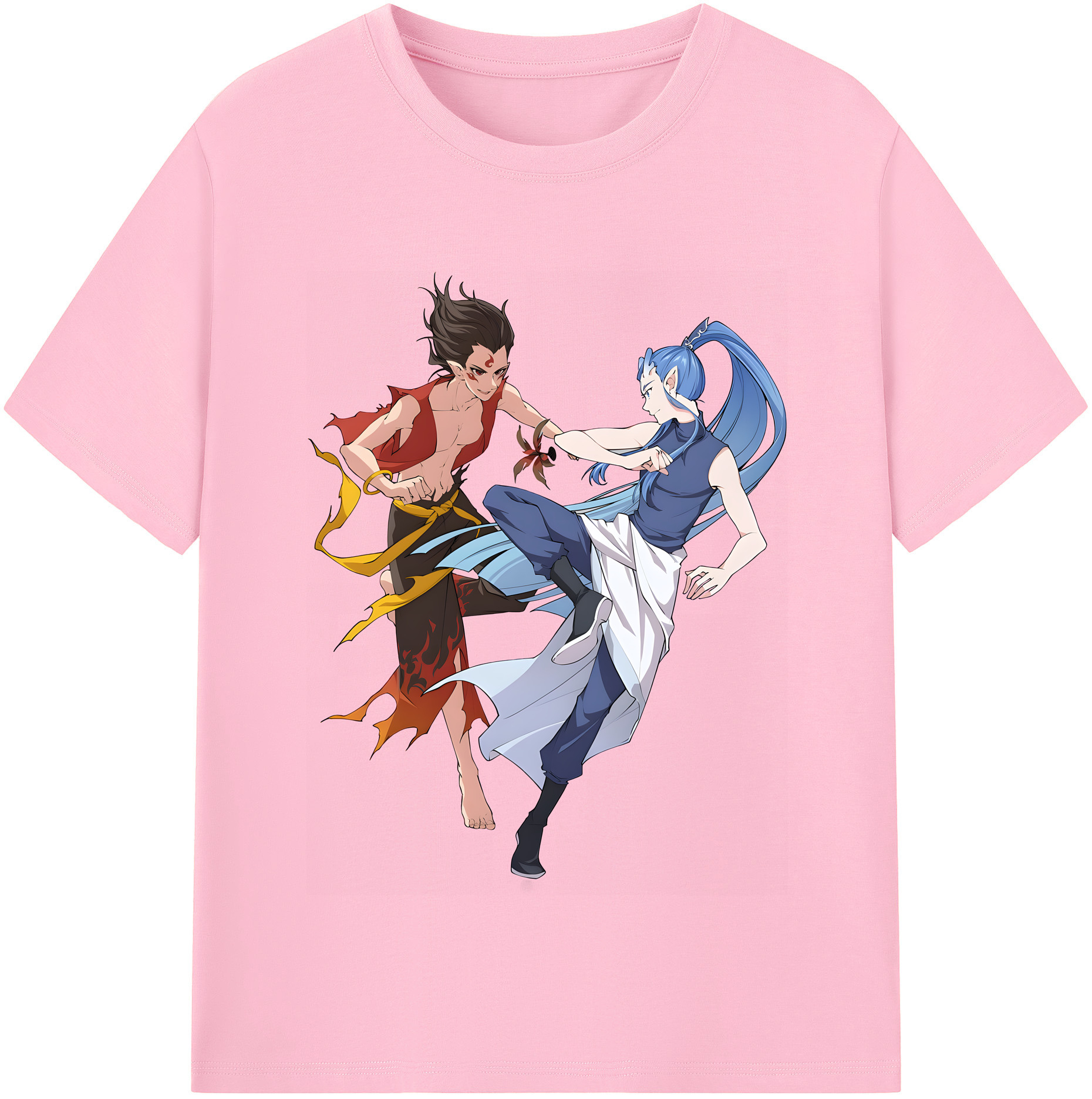 （画像用） Ne Zha 2 ナタ 魔童の大暴れ 綿100％半袖Tシャツ（フロントプリント）