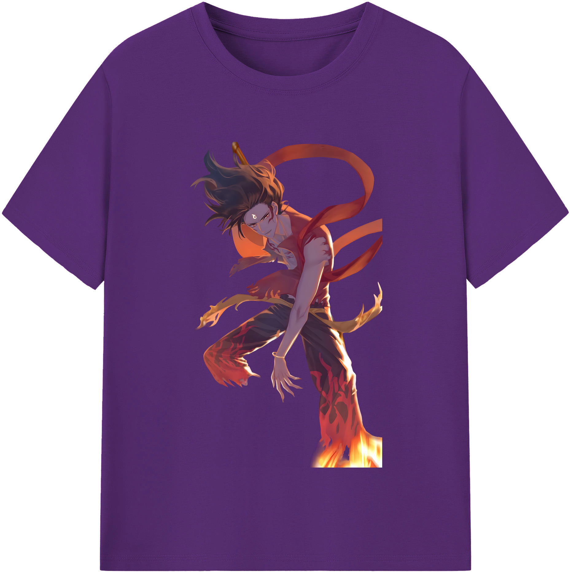 （画像用） Ne Zha 2 ナタ 魔童の大暴れ 綿100％半袖Tシャツ（フロントプリント）
