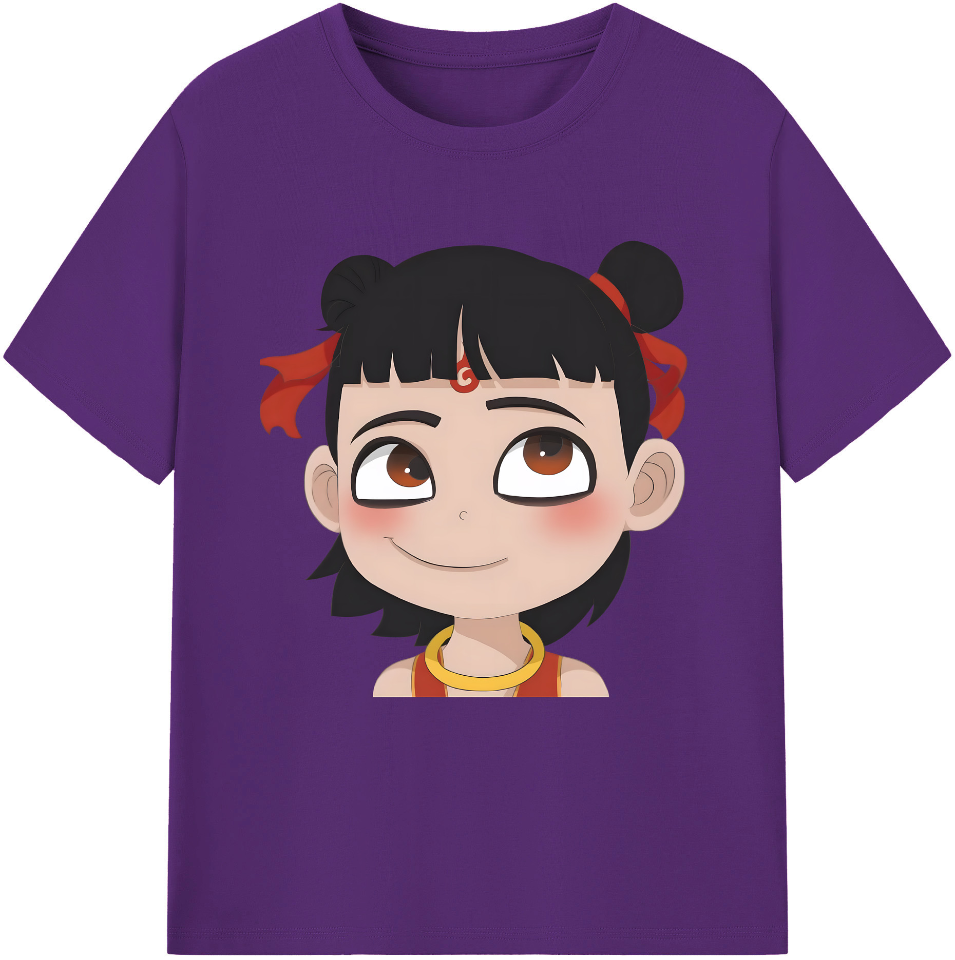 （画像用） Ne Zha 2 ナタ 魔童の大暴れ 綿100％半袖Tシャツ（フロントプリント）