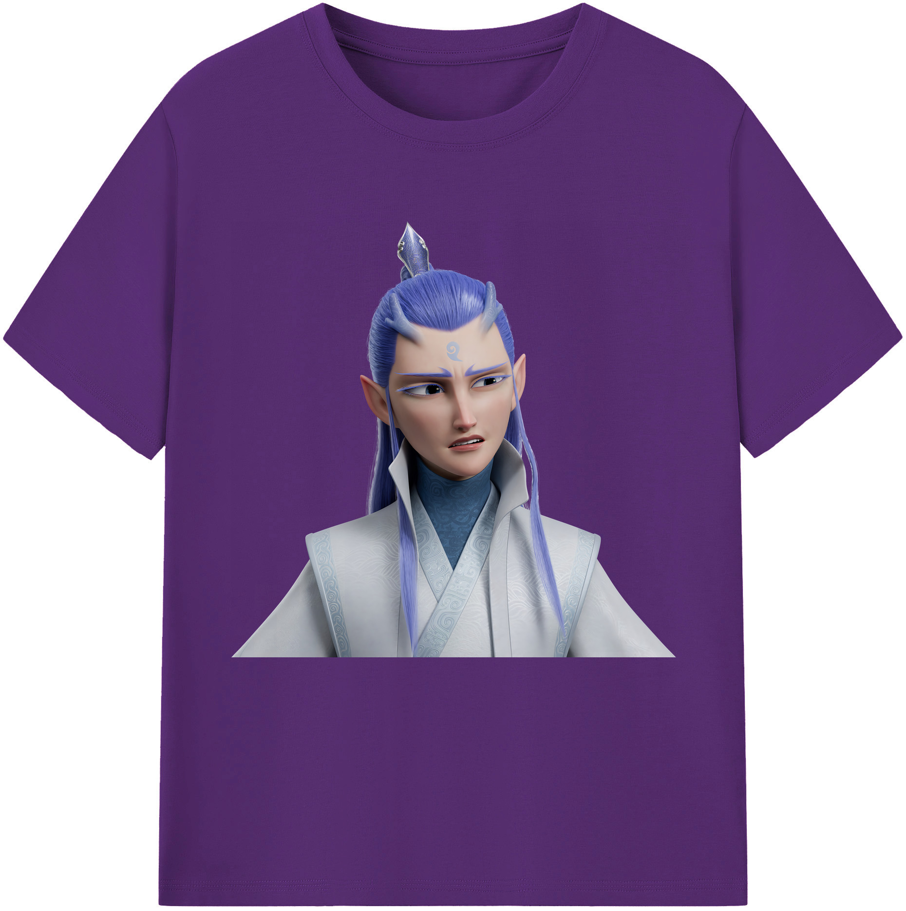 （画像用） Ne Zha 2 ナタ 魔童の大暴れ 綿100％半袖Tシャツ（フロントプリント）