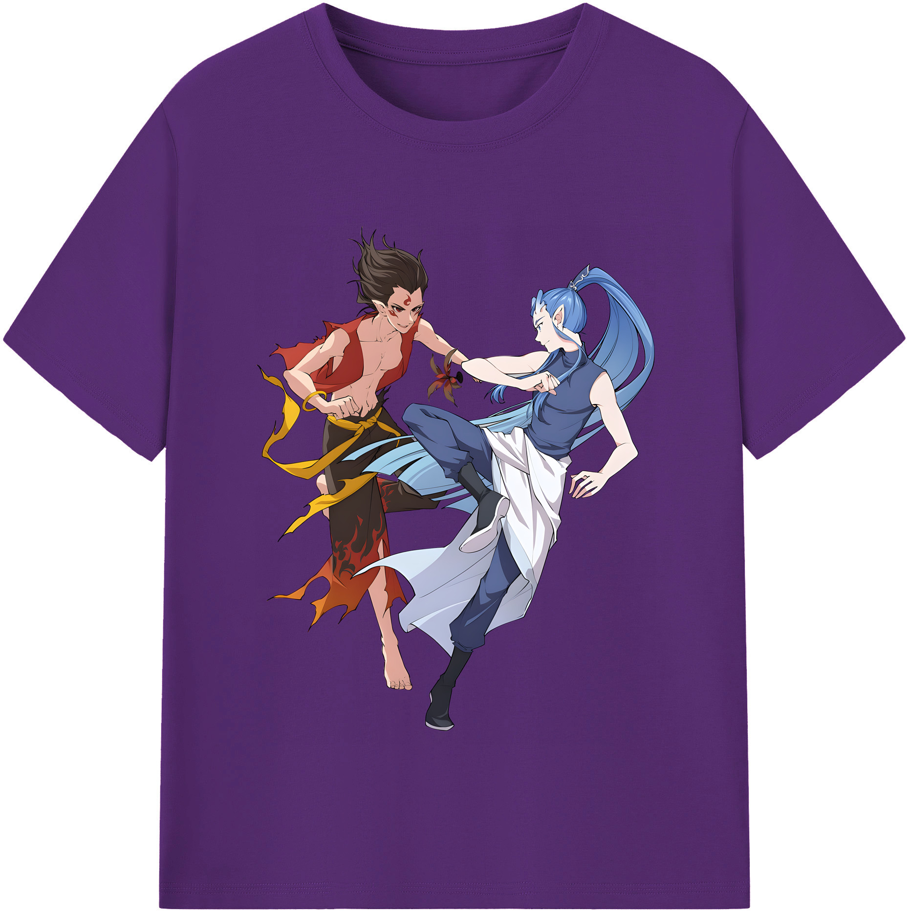 （画像用） Ne Zha 2 ナタ 魔童の大暴れ 綿100％半袖Tシャツ（フロントプリント）
