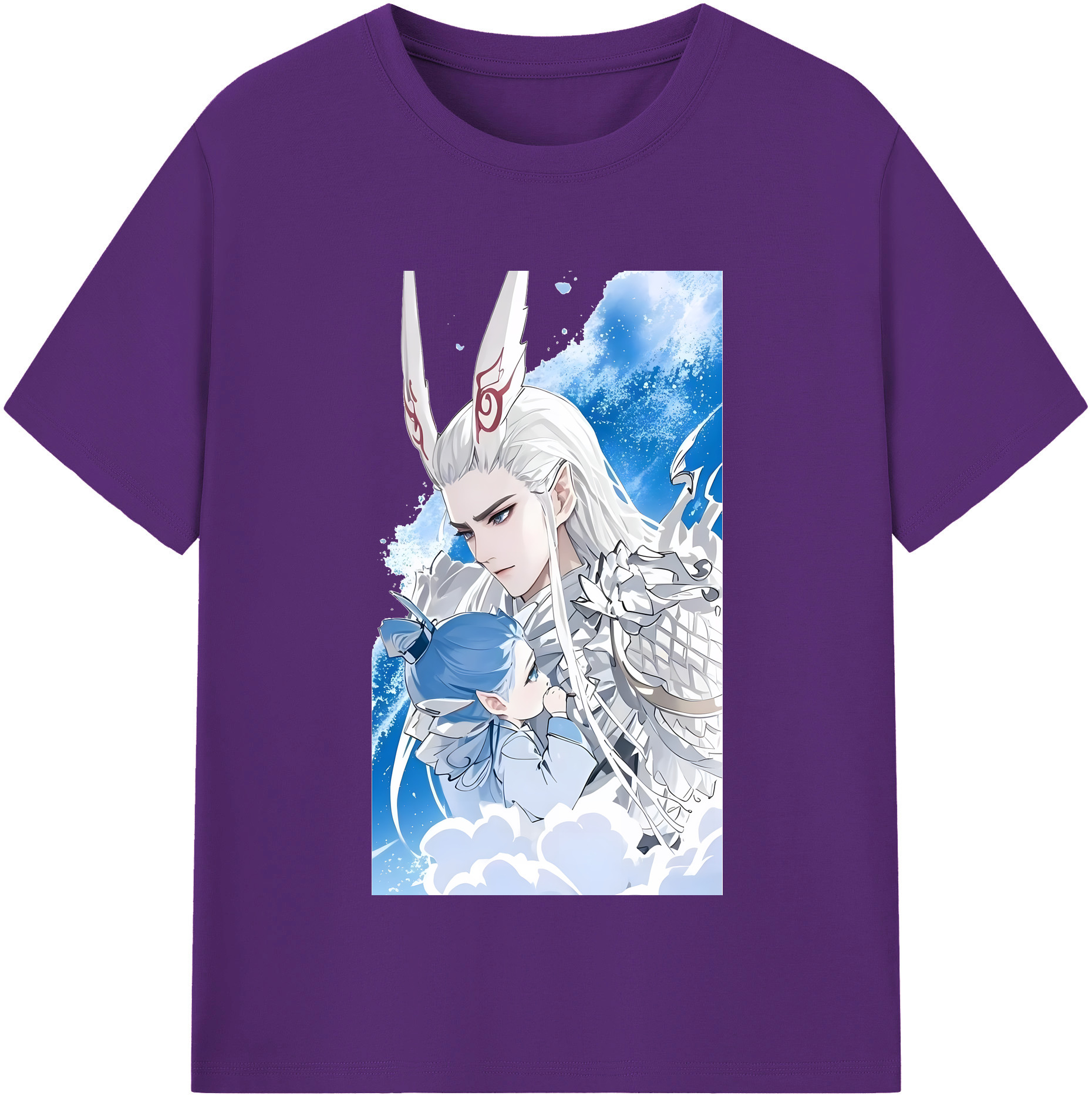 （画像用） Ne Zha 2 ナタ 魔童の大暴れ 綿100％半袖Tシャツ（フロントプリント）