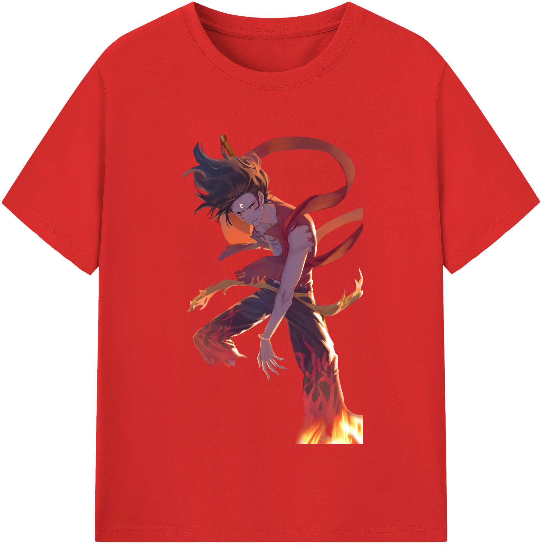 （画像用） Ne Zha 2 ナタ 魔童の大暴れ 綿100％半袖Tシャツ（フロントプリント）