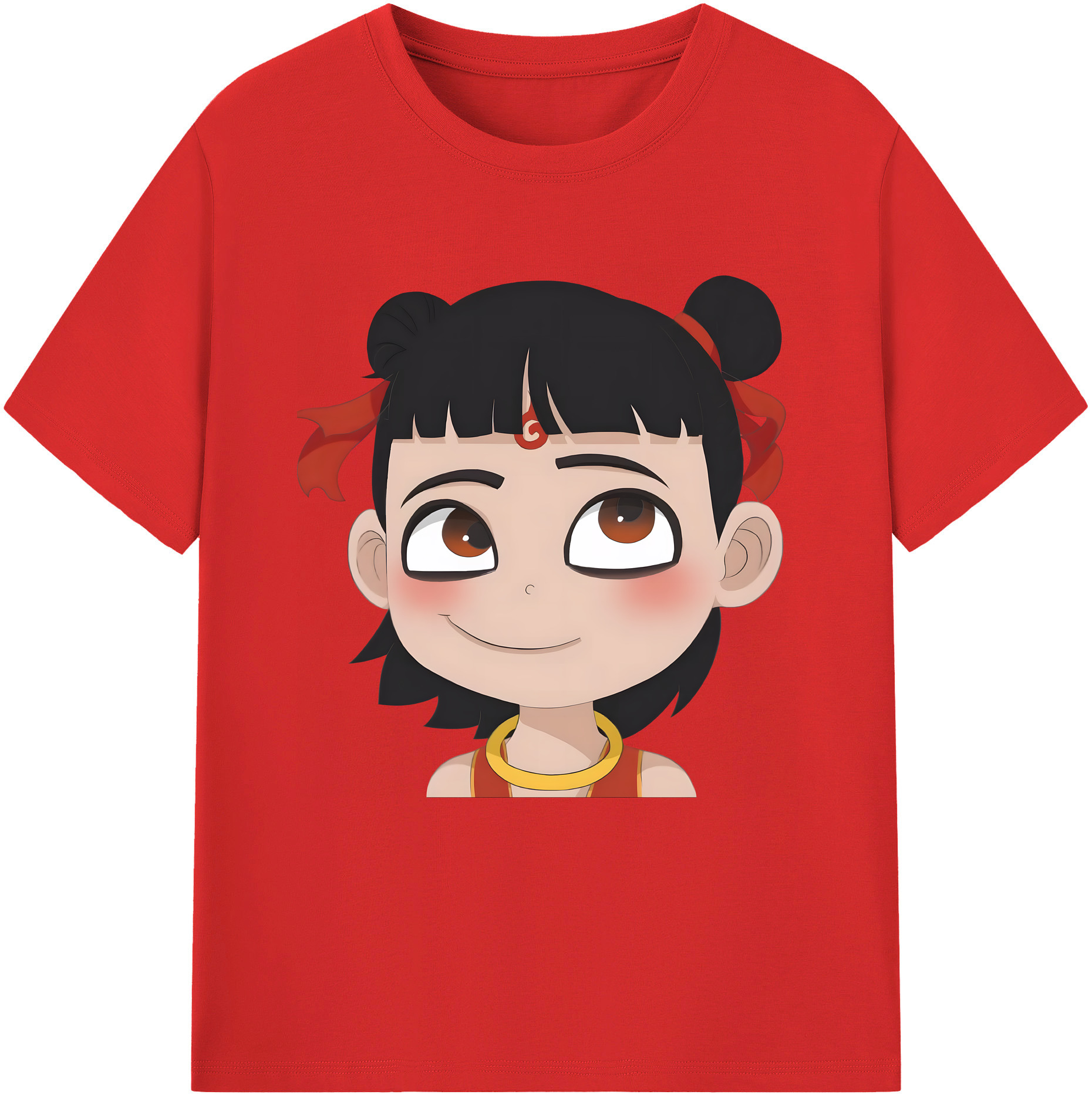 （画像用） Ne Zha 2 ナタ 魔童の大暴れ 綿100％半袖Tシャツ（フロントプリント）