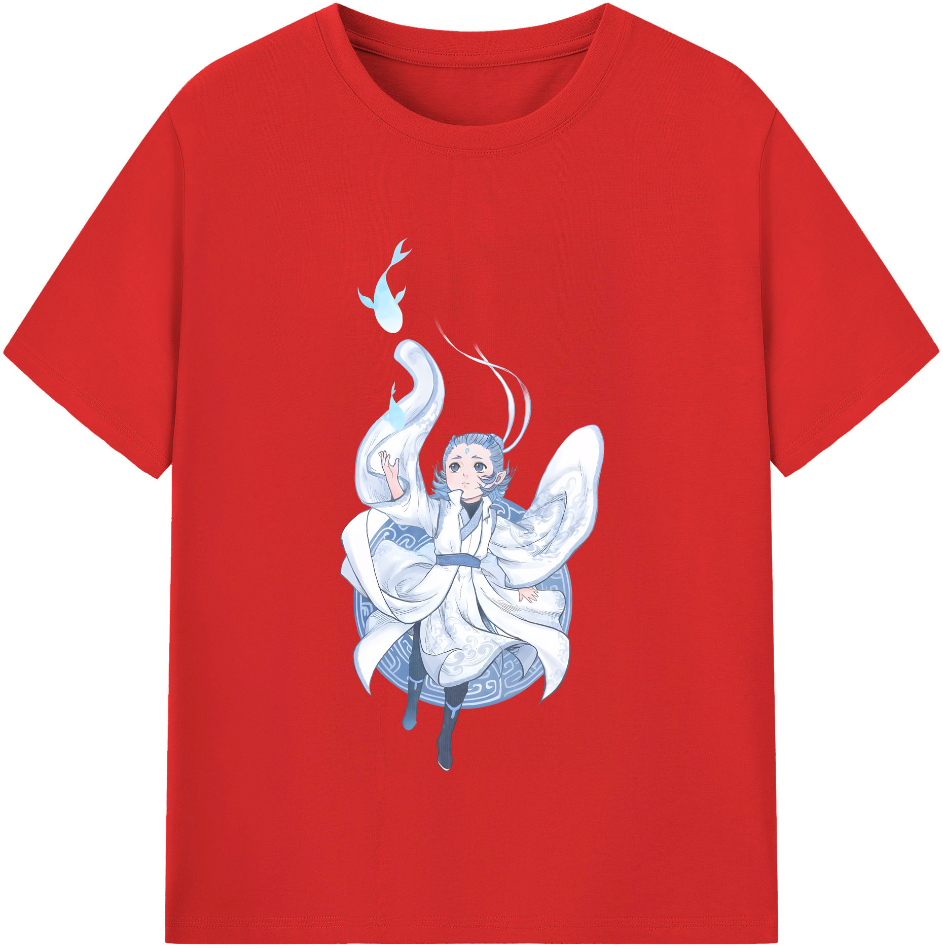 （画像用） Ne Zha 2 ナタ 魔童の大暴れ 綿100％半袖Tシャツ（フロントプリント）