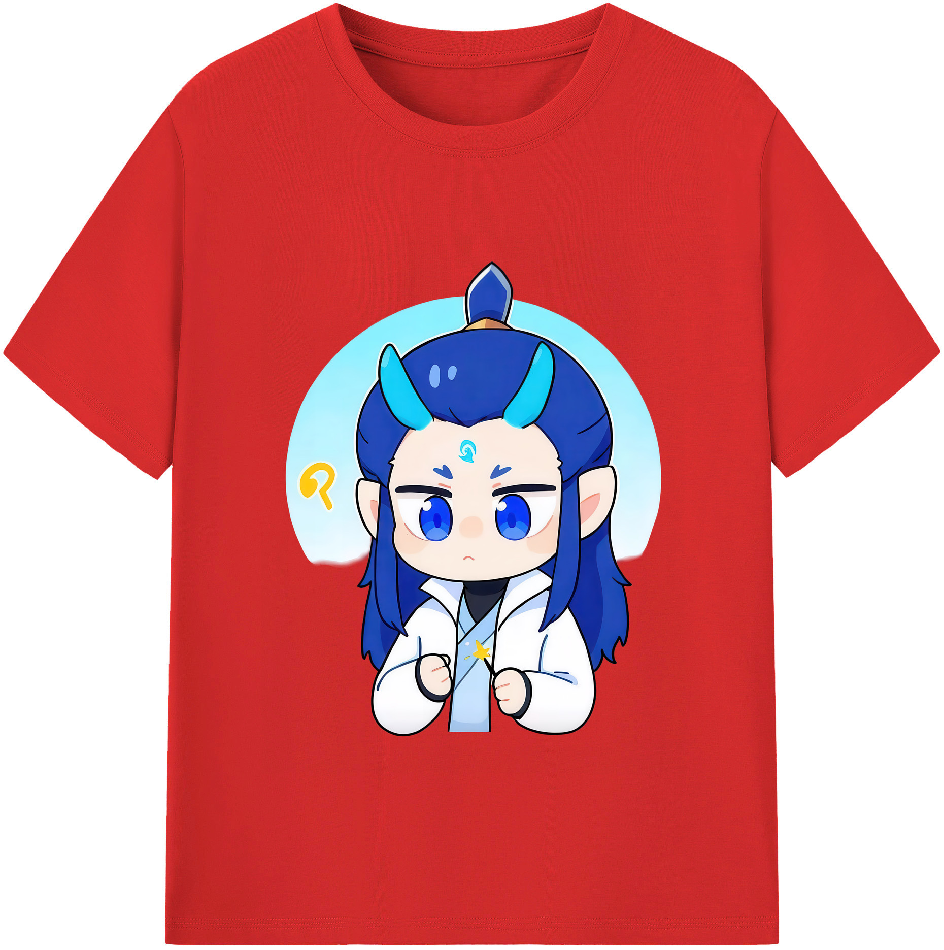 （画像用） Ne Zha 2 ナタ 魔童の大暴れ 綿100％半袖Tシャツ（フロントプリント）