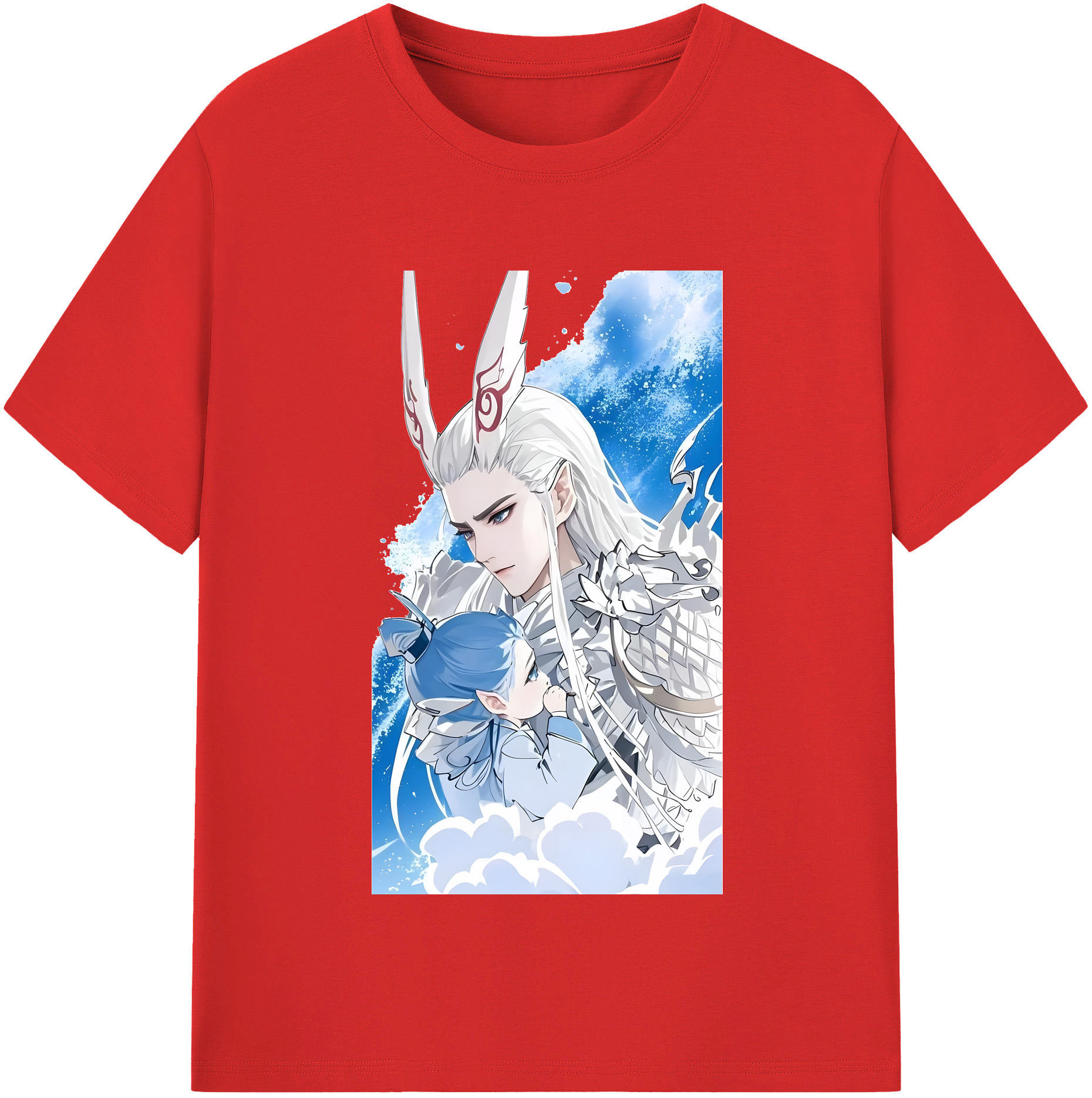 （画像用） Ne Zha 2 ナタ 魔童の大暴れ 綿100％半袖Tシャツ（フロントプリント）