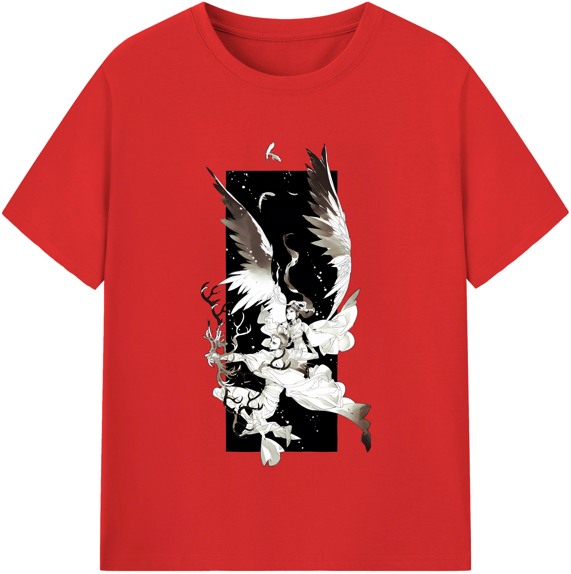 （画像用） Ne Zha 2 ナタ 魔童の大暴れ 綿100％半袖Tシャツ（フロントプリント）