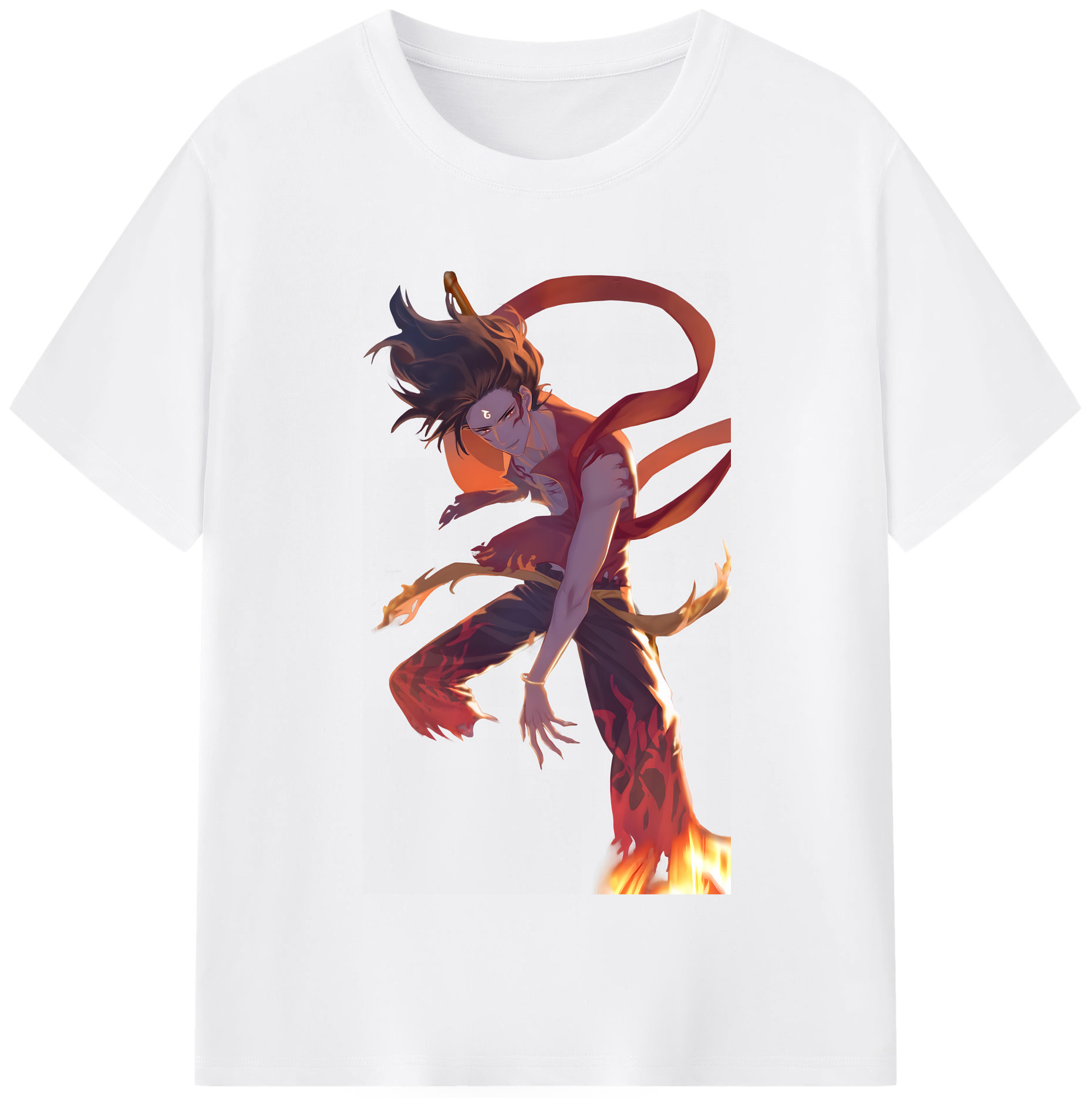 （画像用） Ne Zha 2 ナタ 魔童の大暴れ 綿100％半袖Tシャツ（フロントプリント）