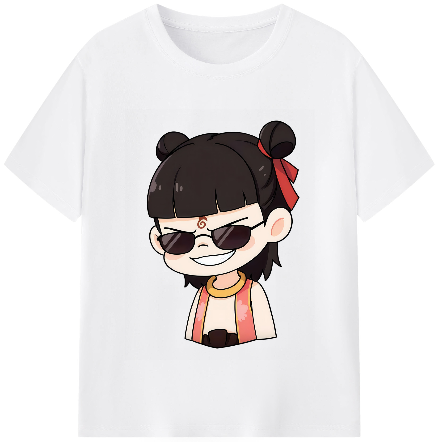 （画像用） Ne Zha 2 ナタ 魔童の大暴れ 綿100％半袖Tシャツ（フロントプリント）