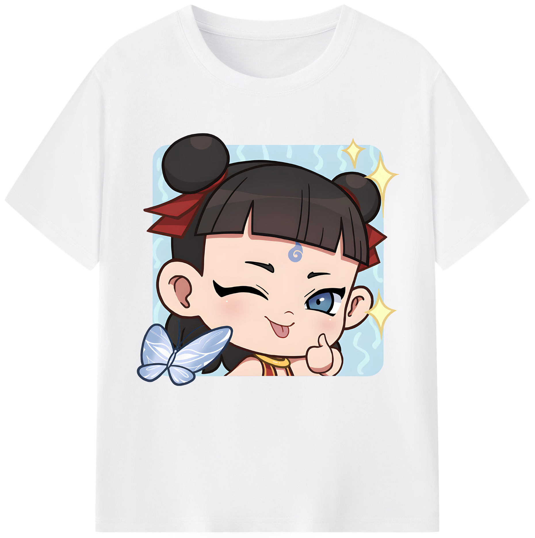 （画像用） Ne Zha 2 ナタ 魔童の大暴れ 綿100％半袖Tシャツ（フロントプリント）
