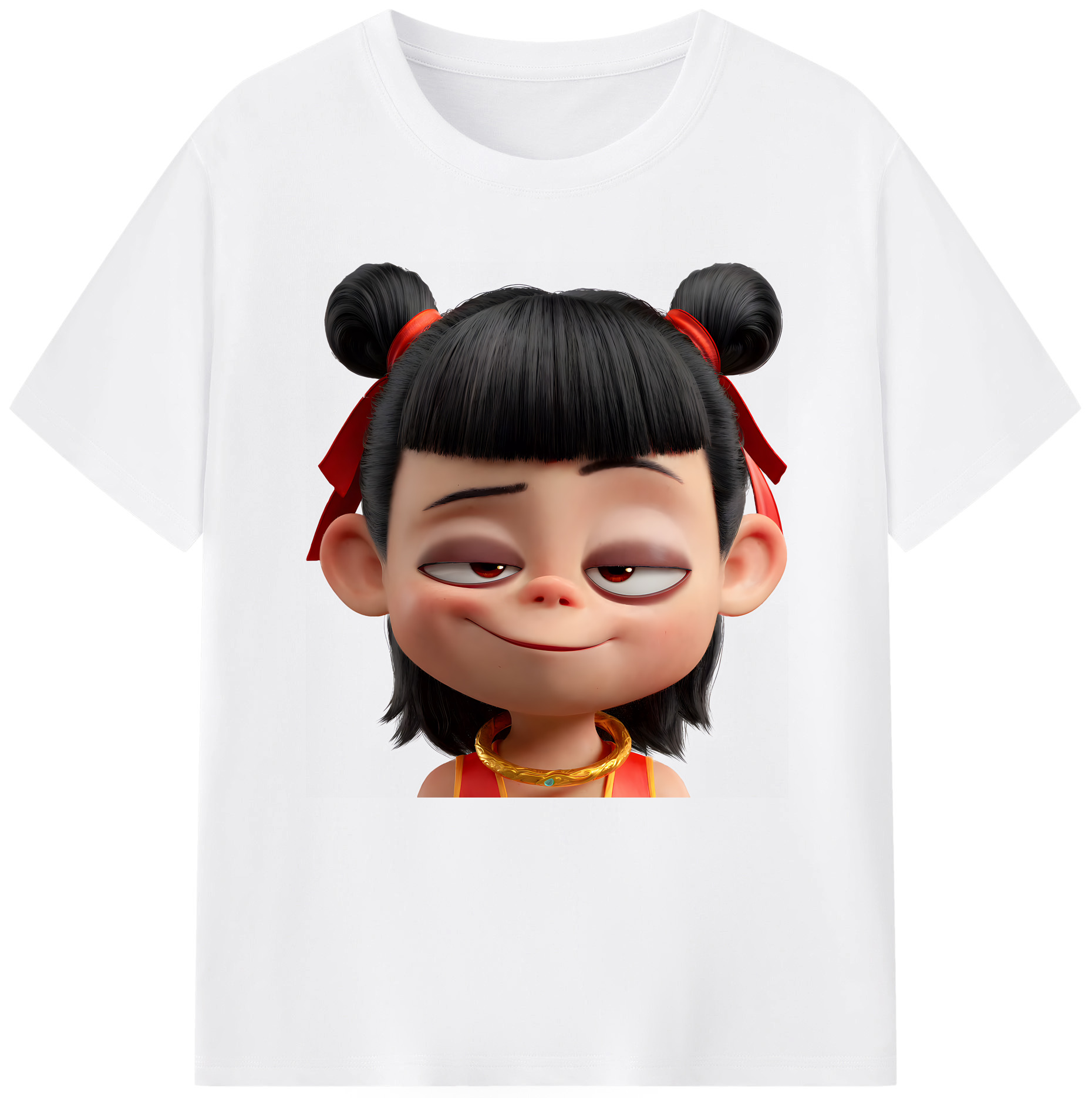 （画像用） Ne Zha 2 ナタ 魔童の大暴れ 綿100％半袖Tシャツ（フロントプリント）