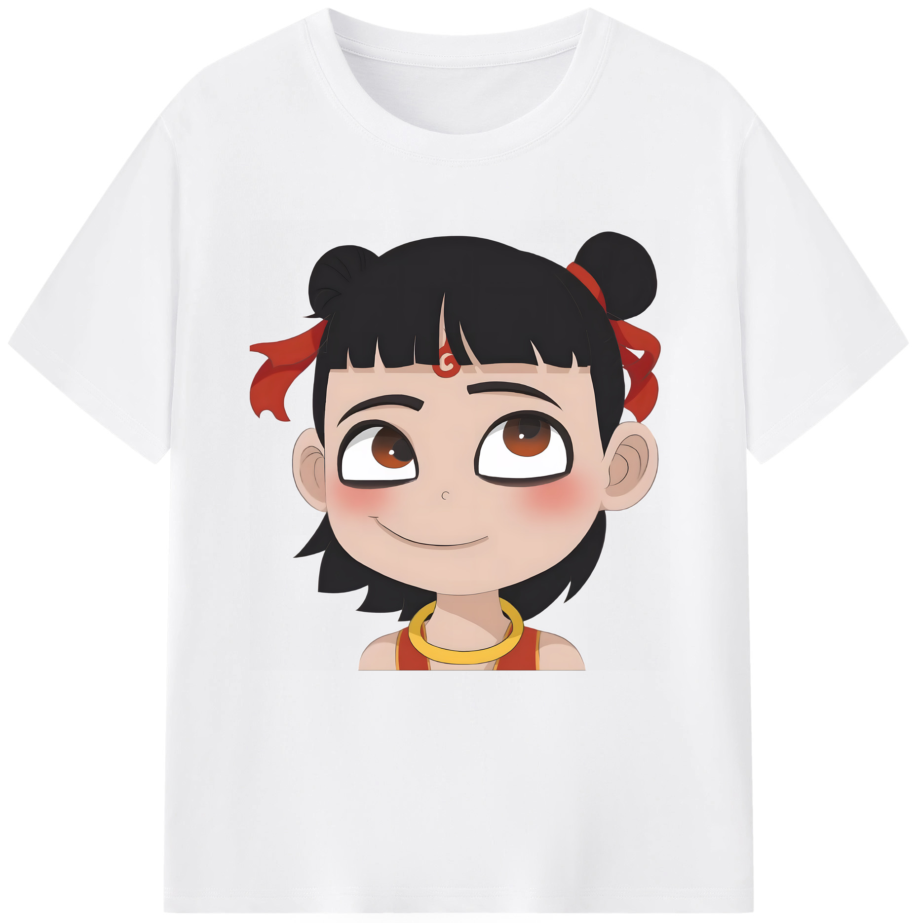 （画像用） Ne Zha 2 ナタ 魔童の大暴れ 綿100％半袖Tシャツ（フロントプリント）
