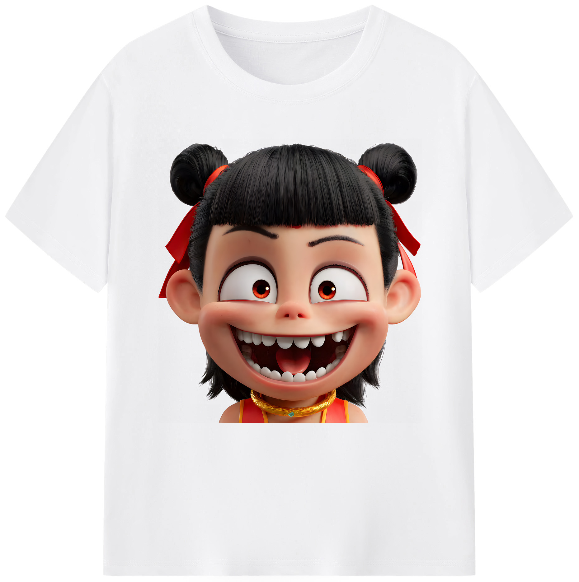 （画像用） Ne Zha 2 ナタ 魔童の大暴れ 綿100％半袖Tシャツ（フロントプリント）