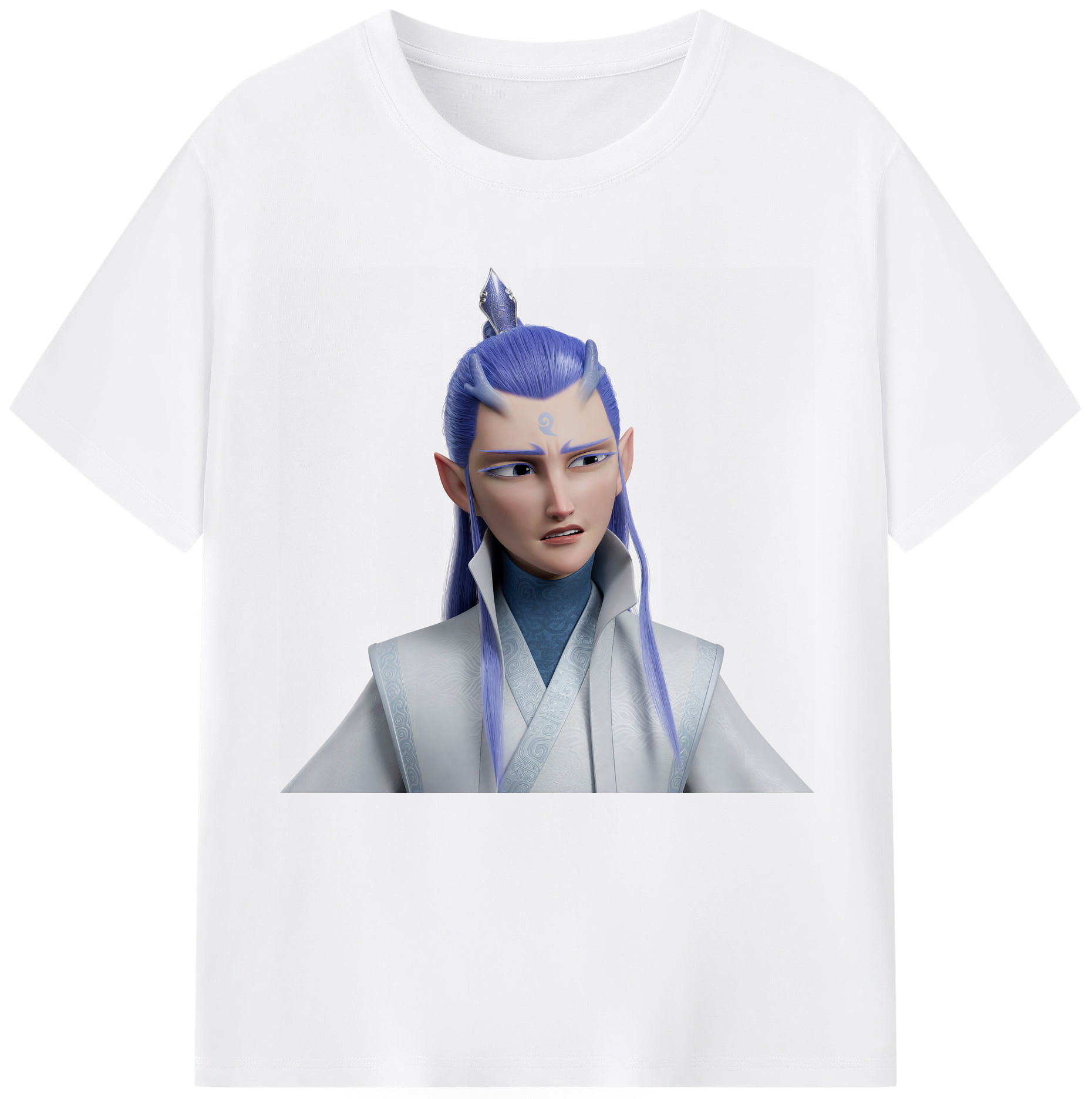 （画像用） Ne Zha 2 ナタ 魔童の大暴れ 綿100％半袖Tシャツ（フロントプリント）