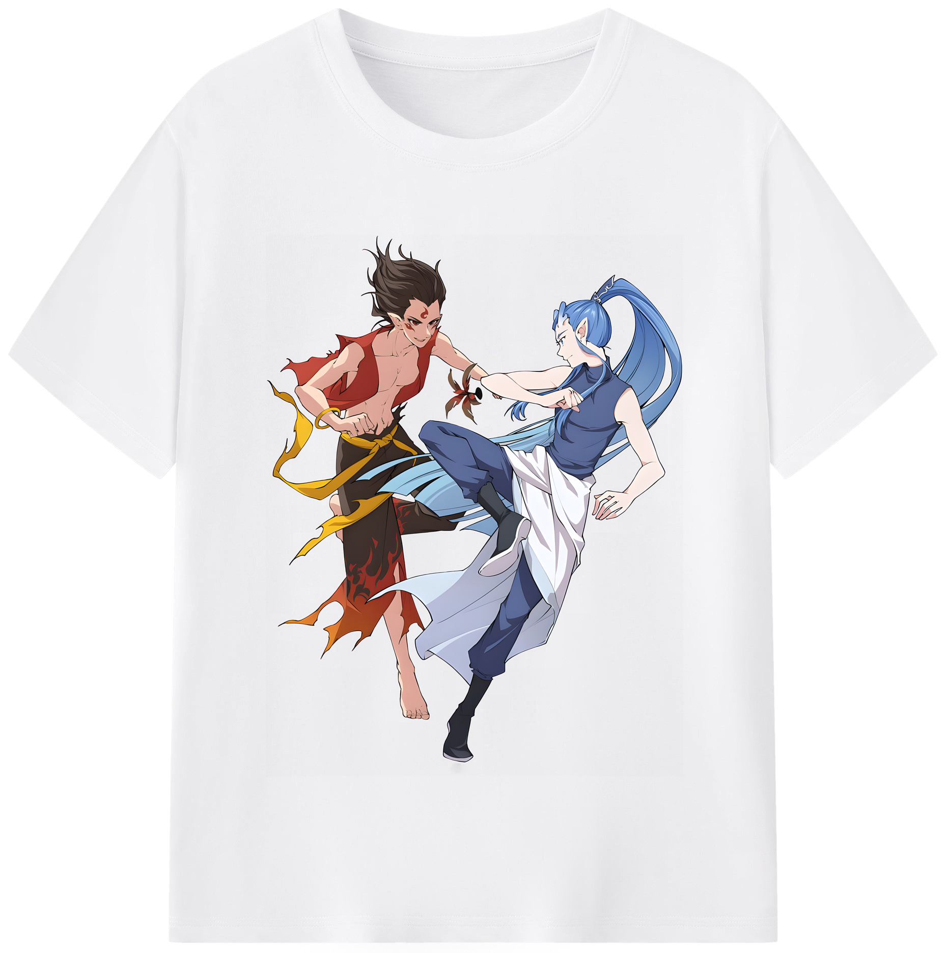 （画像用） Ne Zha 2 ナタ 魔童の大暴れ 綿100％半袖Tシャツ（フロントプリント）