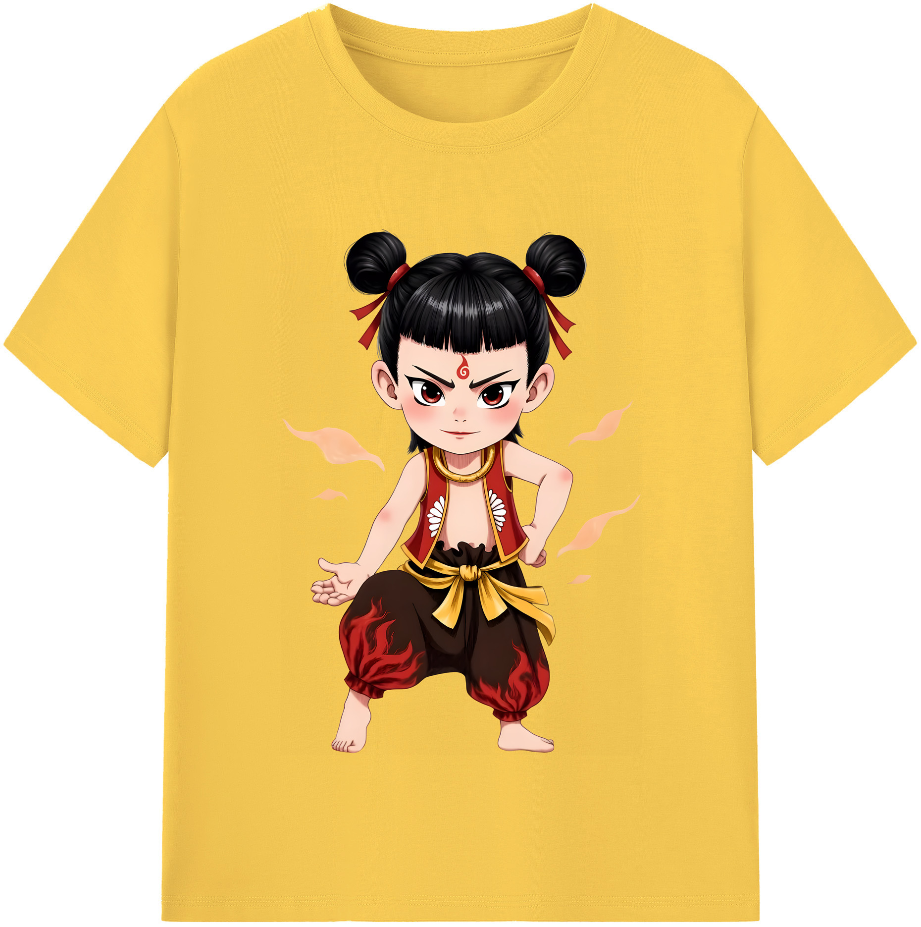 （画像用） Ne Zha 2 ナタ 魔童の大暴れ 綿100％半袖Tシャツ（フロントプリント）