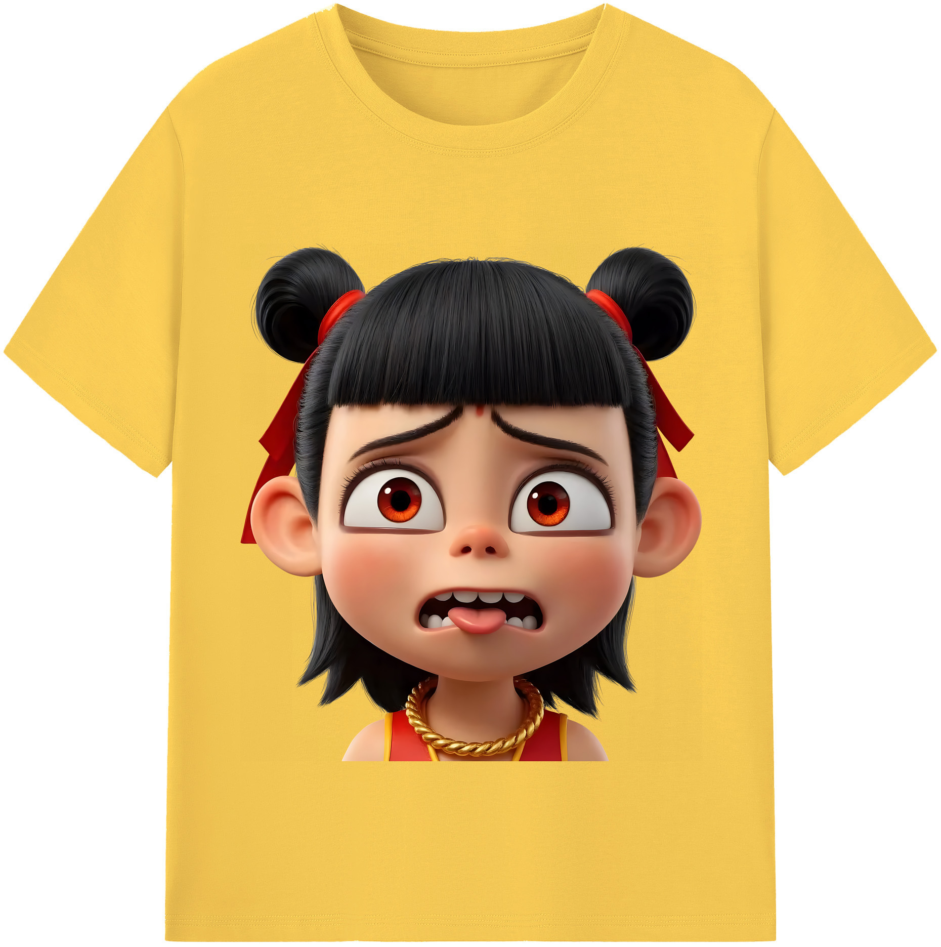 （画像用） Ne Zha 2 ナタ 魔童の大暴れ 綿100％半袖Tシャツ（フロントプリント）