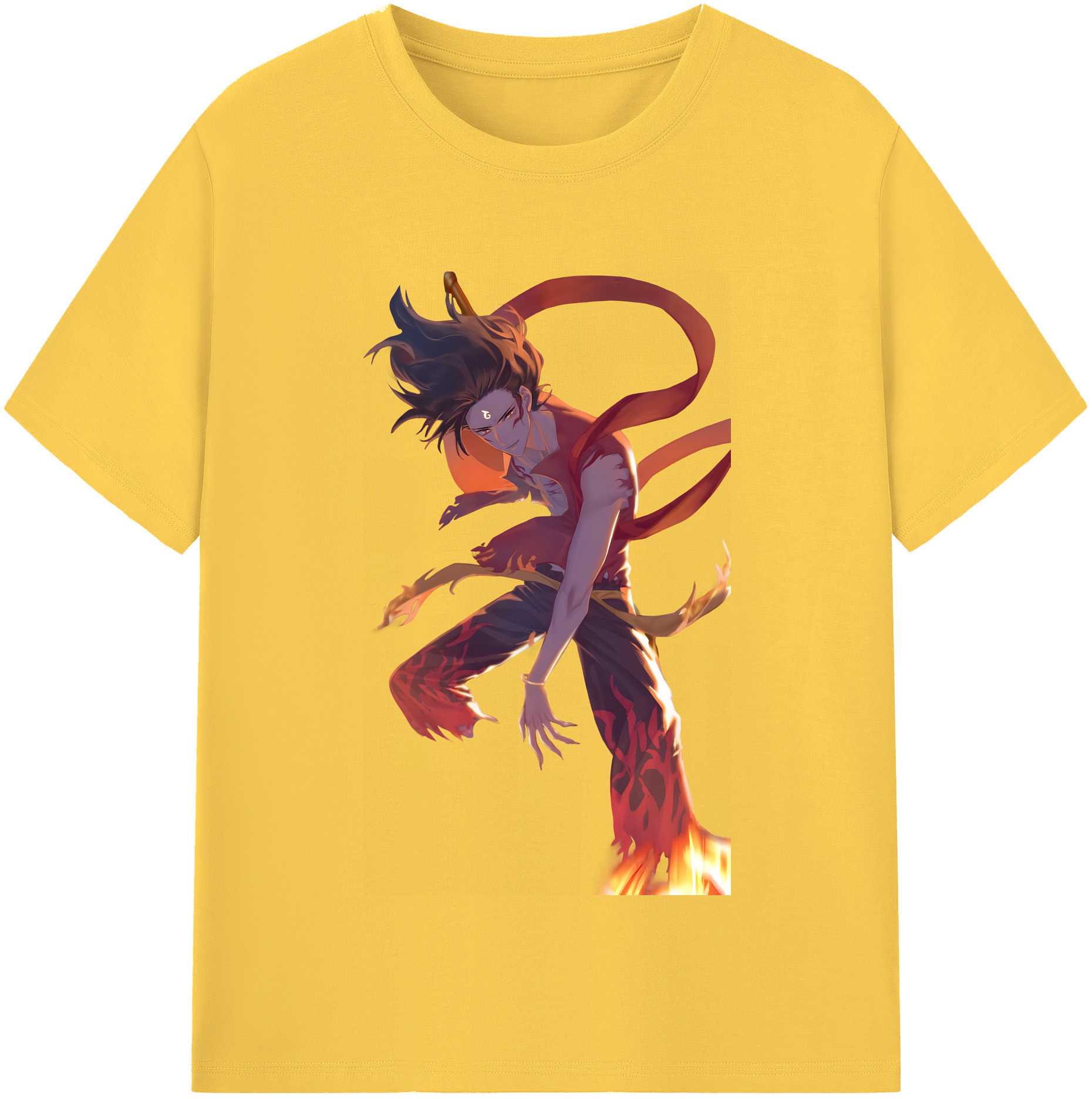 （画像用） Ne Zha 2 ナタ 魔童の大暴れ 綿100％半袖Tシャツ（フロントプリント）