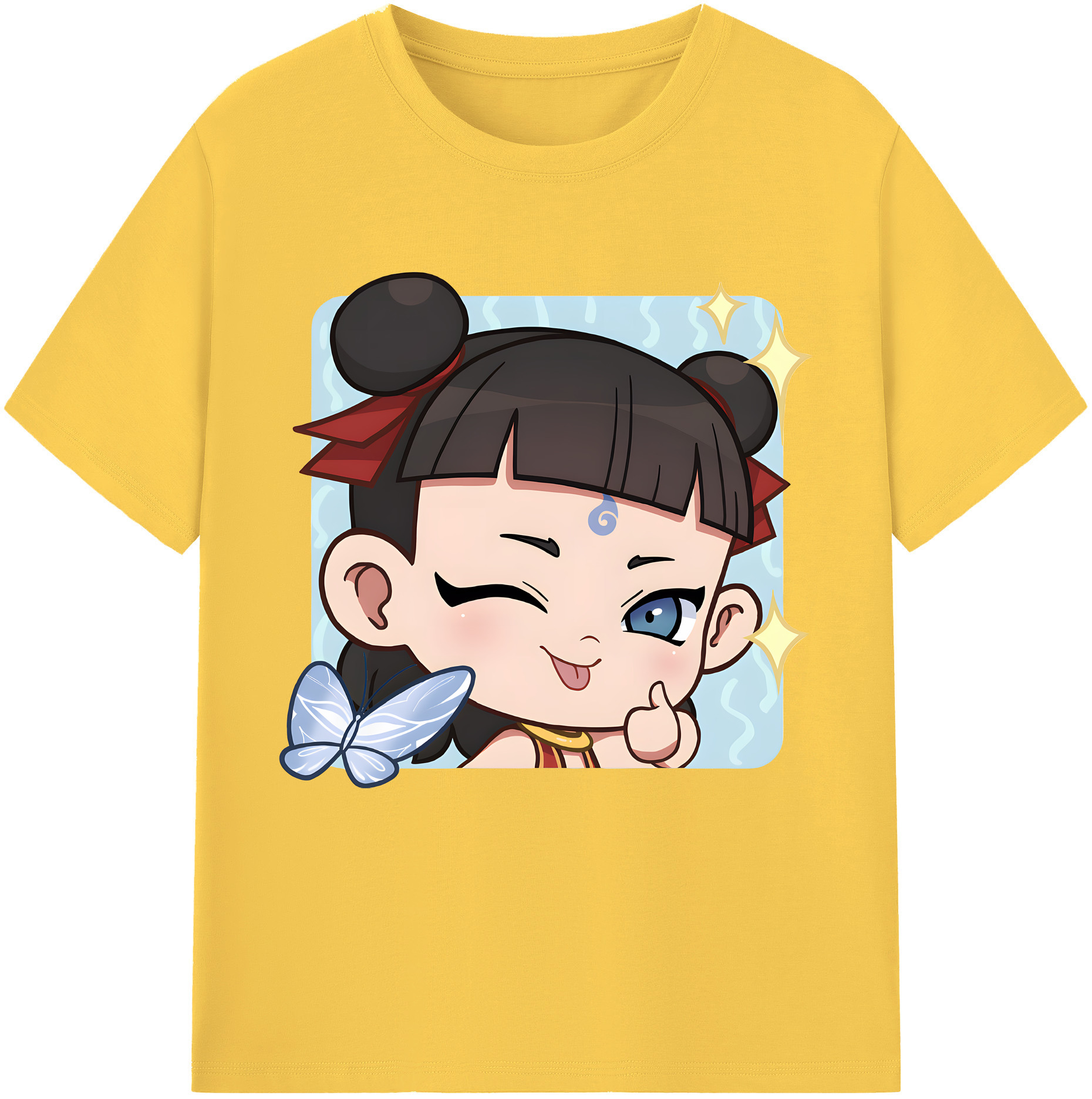 （画像用） Ne Zha 2 ナタ 魔童の大暴れ 綿100％半袖Tシャツ（フロントプリント）