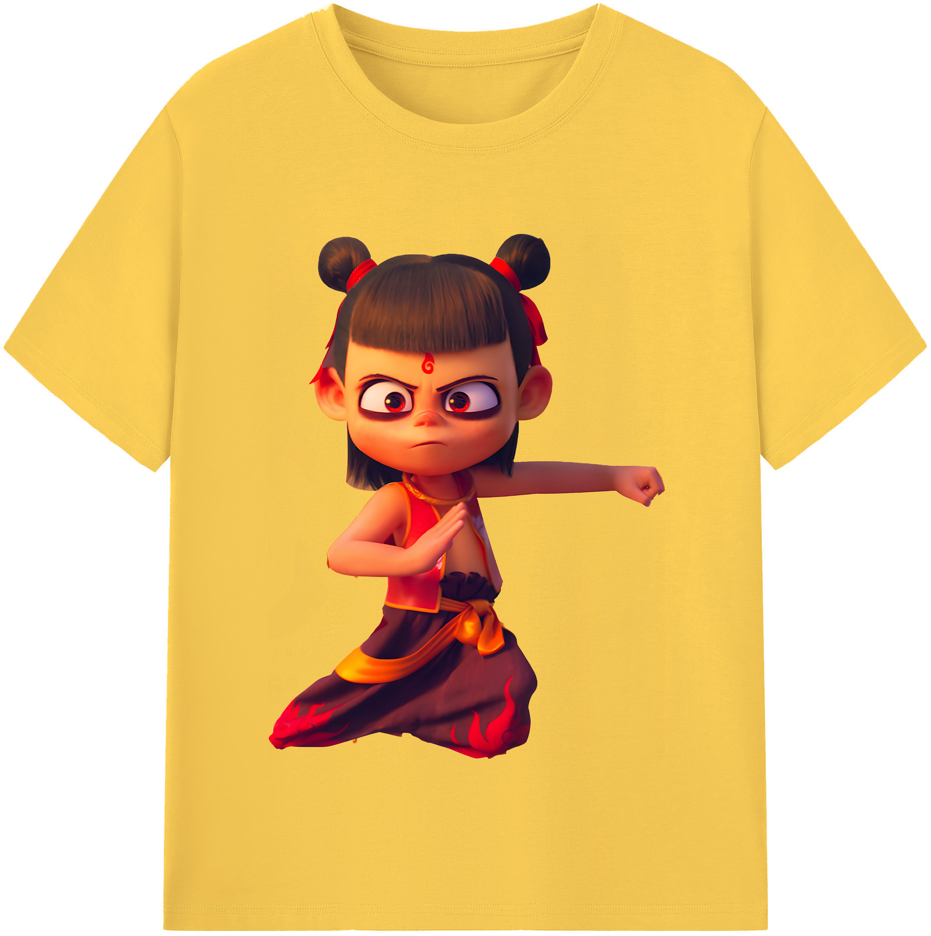 （画像用） Ne Zha 2 ナタ 魔童の大暴れ 綿100％半袖Tシャツ（フロントプリント）